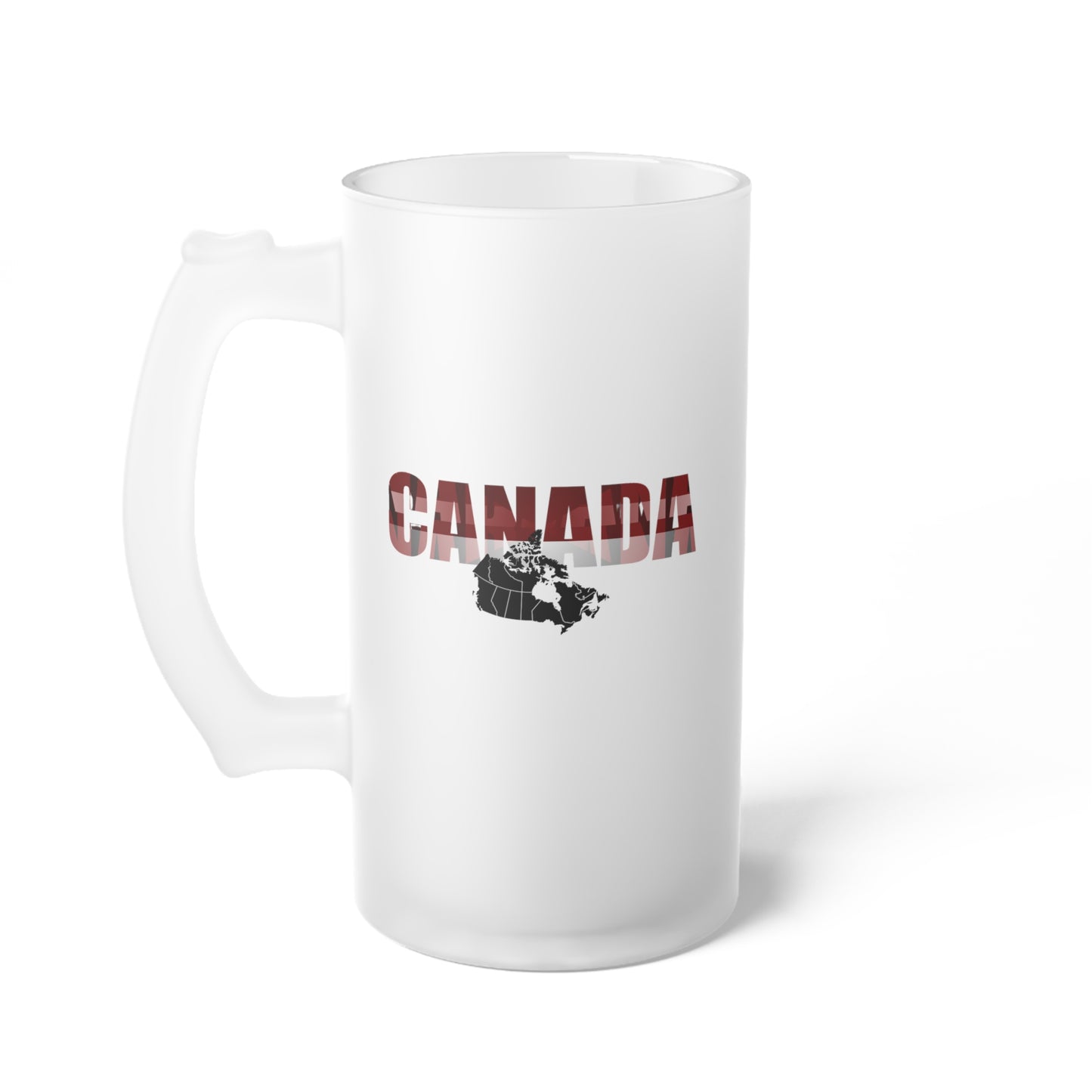 Canada / Frosted Glass Beer Mug 16 oz