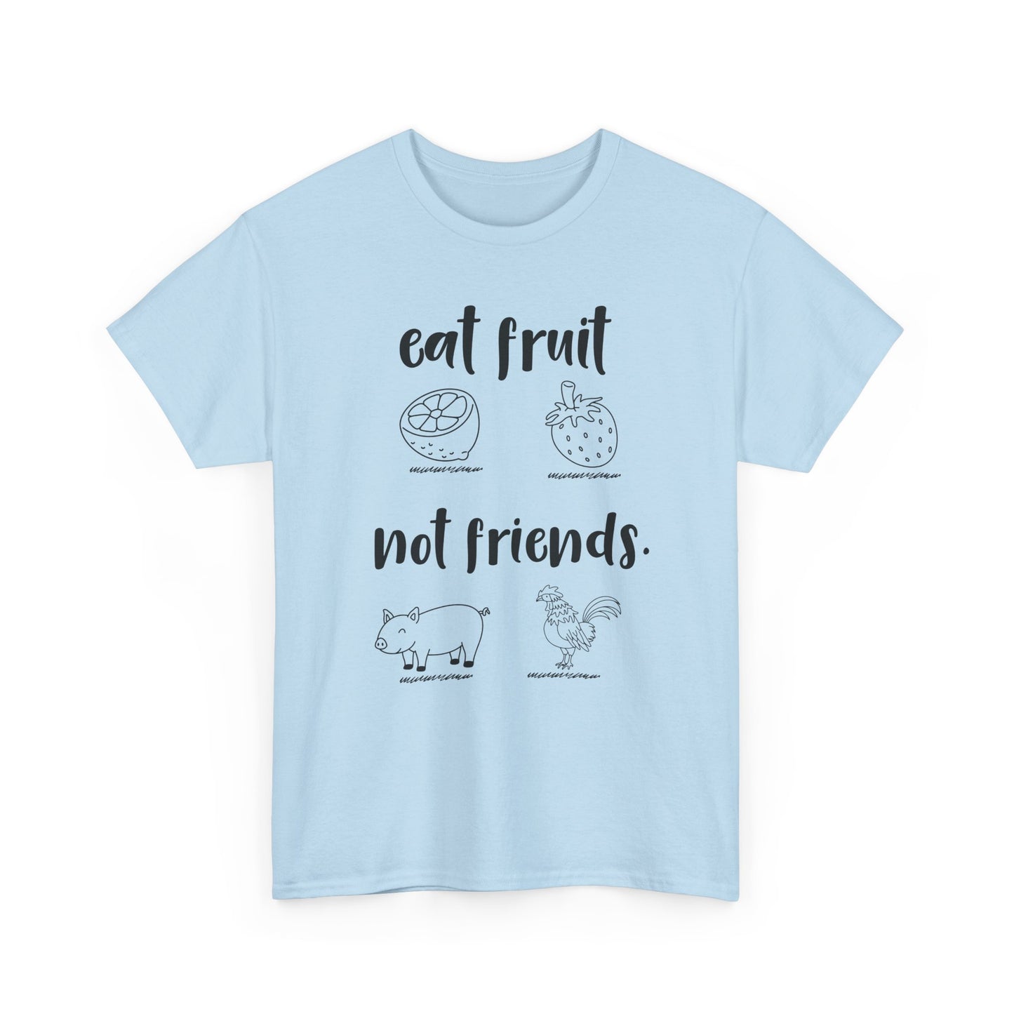 Vegan / Eat fruit not friends Unisex Heavy Cotton Tee