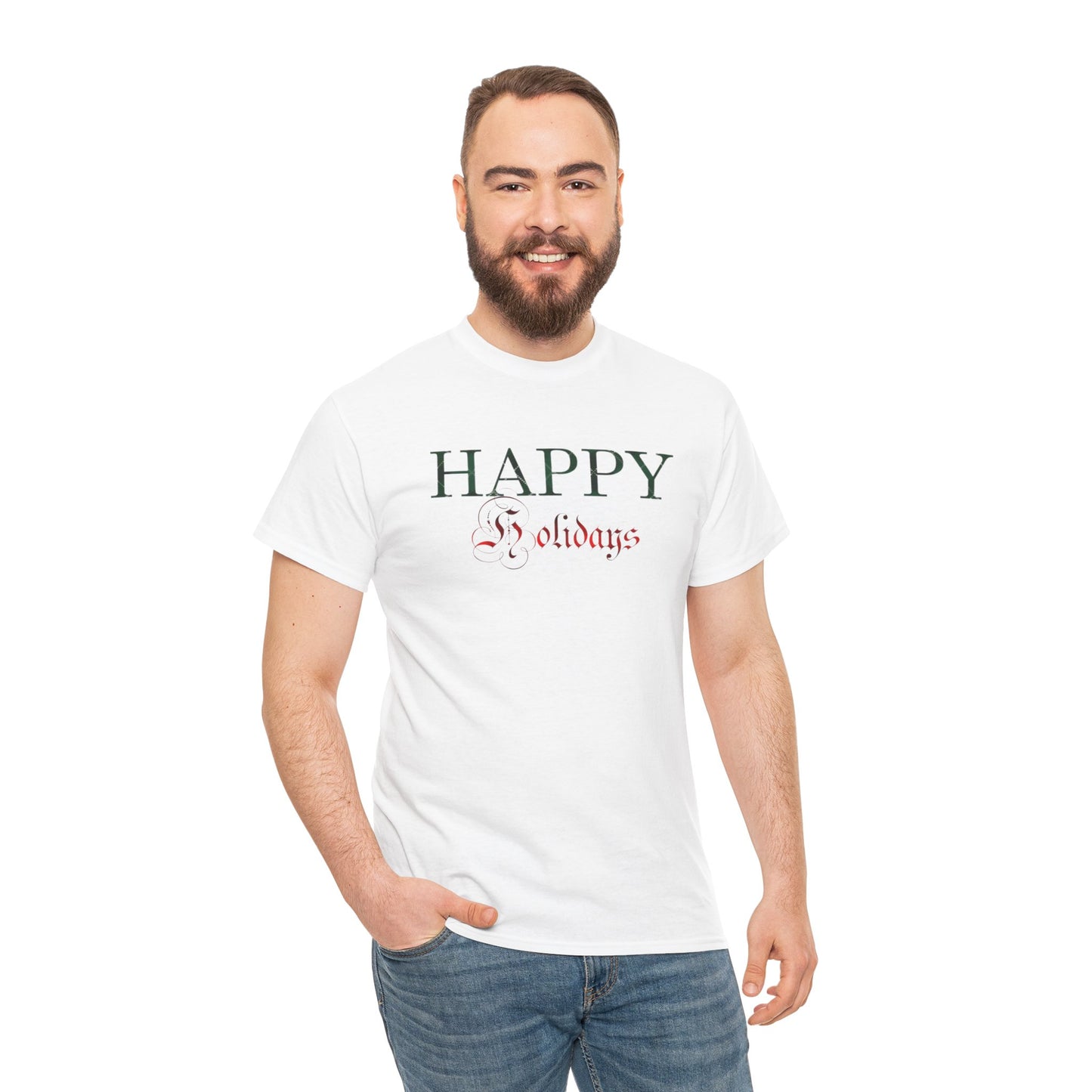 Happy Holidays Unisex Heavy Cotton Tee