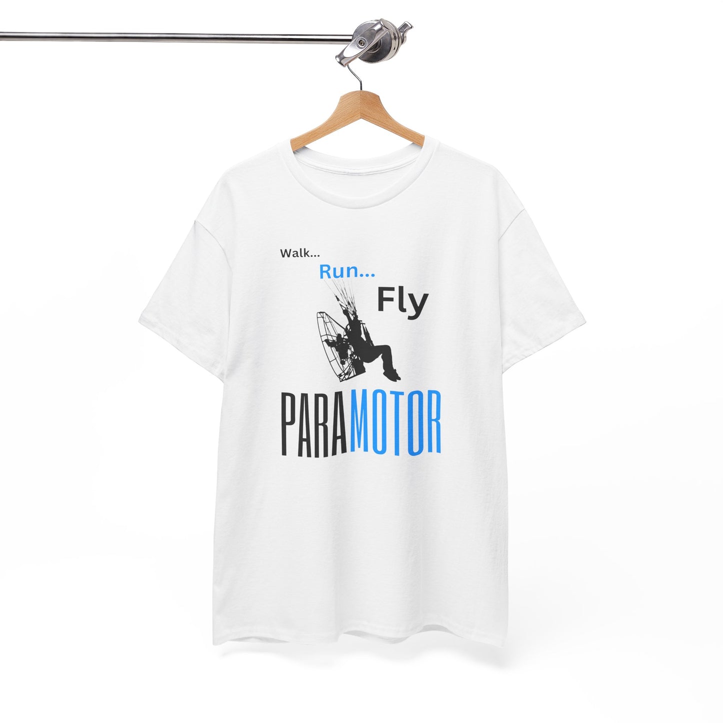 Walk, Run, Fly, Paramotor Unisex Heavy Cotton Tee