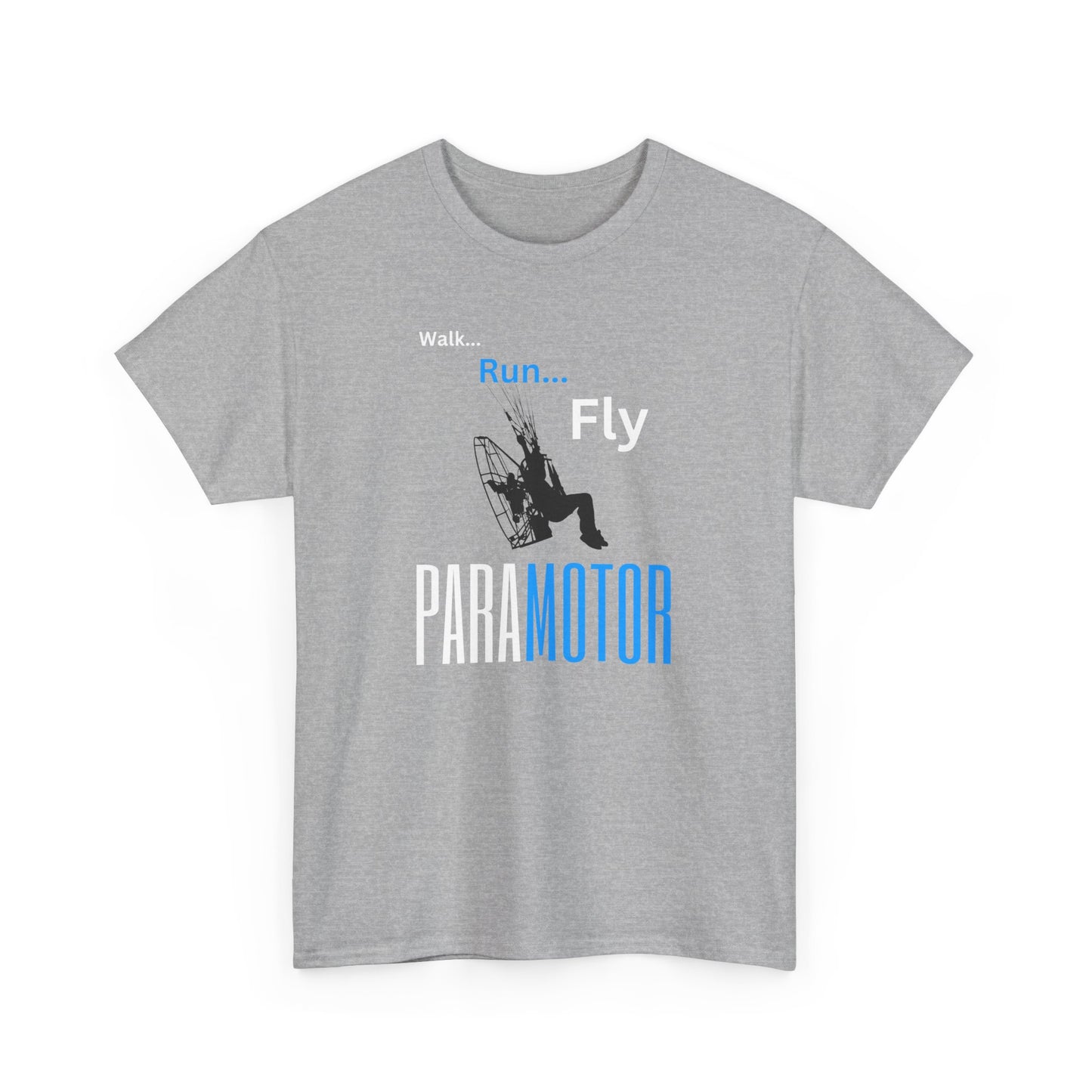 Walk, Run, Fly, Paramotor Unisex Heavy Cotton Tee