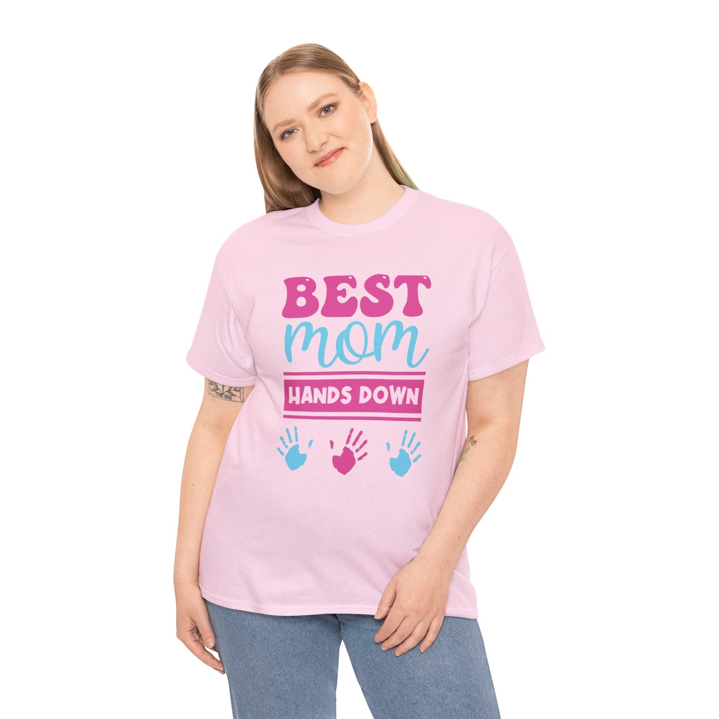 Best Mom Hands Down Unisex Heavy Cotton Tee