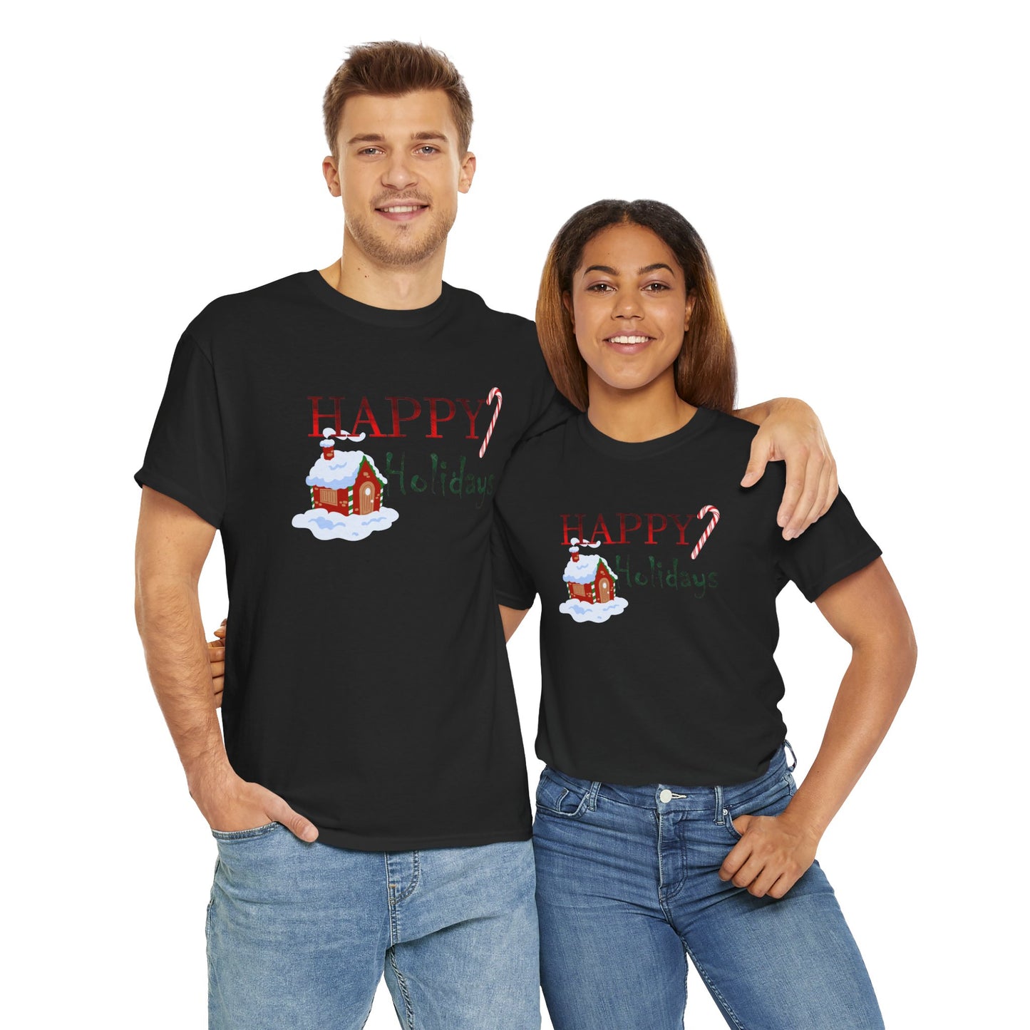 Happy Holidays Unisex Heavy Cotton Tee