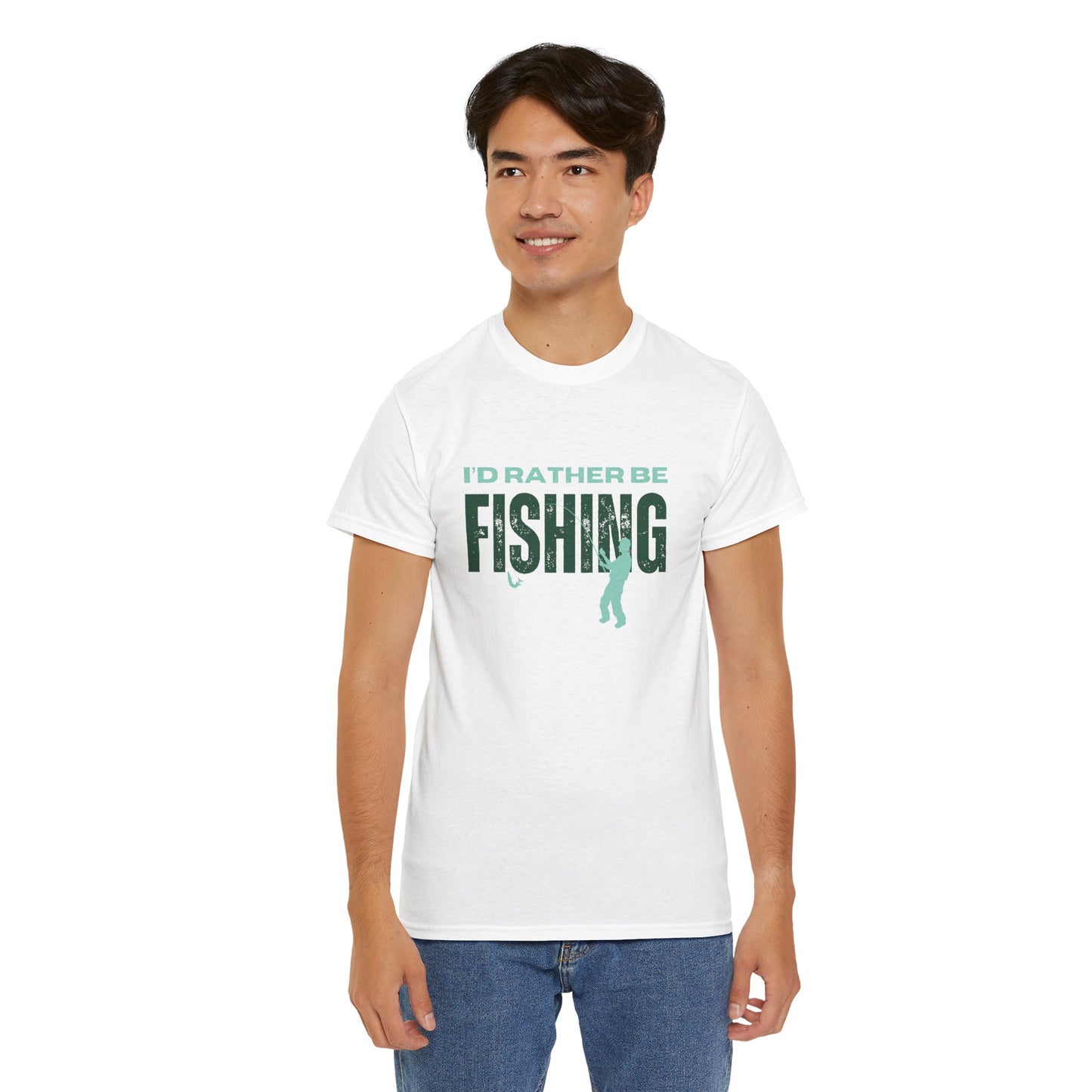 I'd Rather Be Fishing Unisex Heavy Cotton Tee