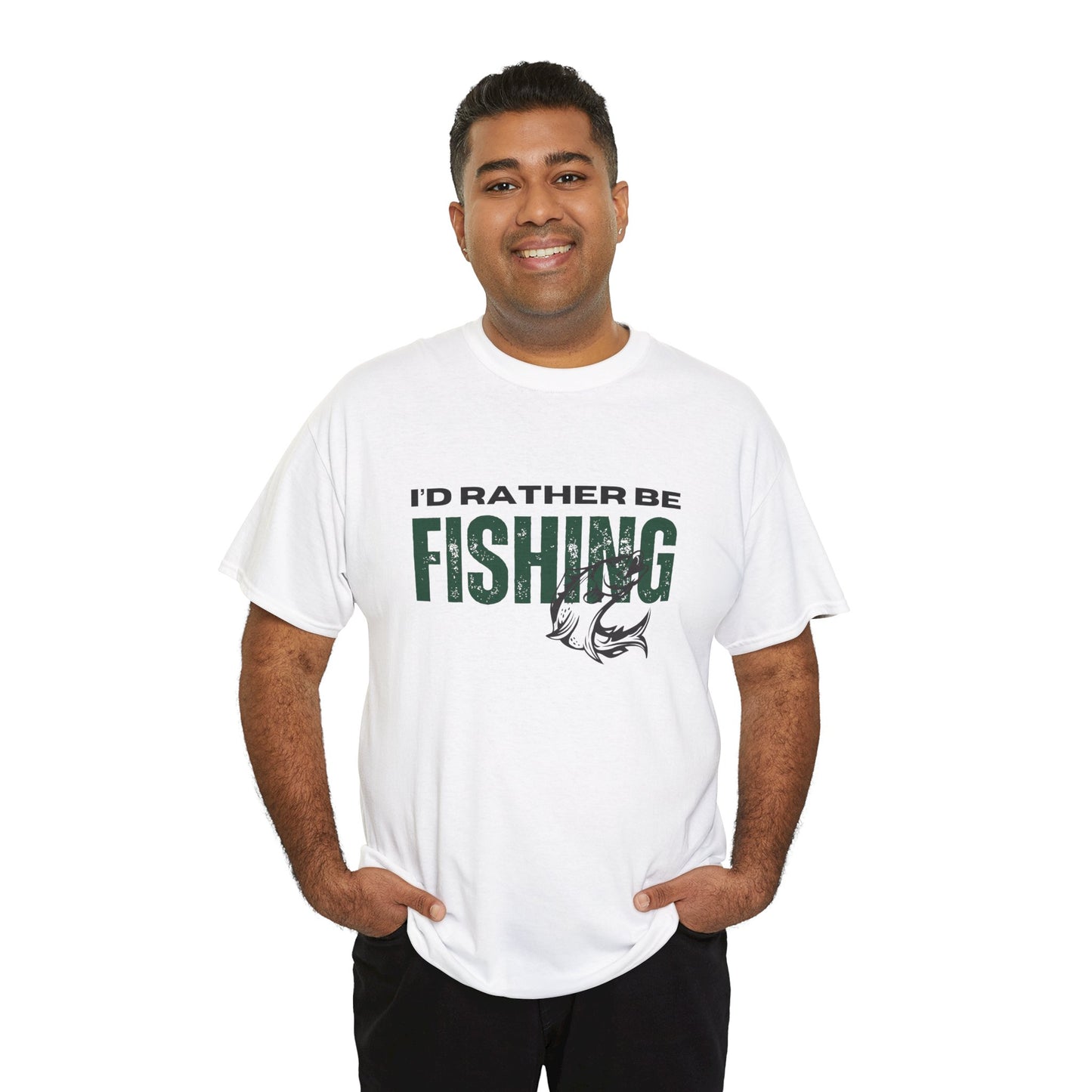 I'd Rather Be Fishing Unisex Heavy Cotton Tee