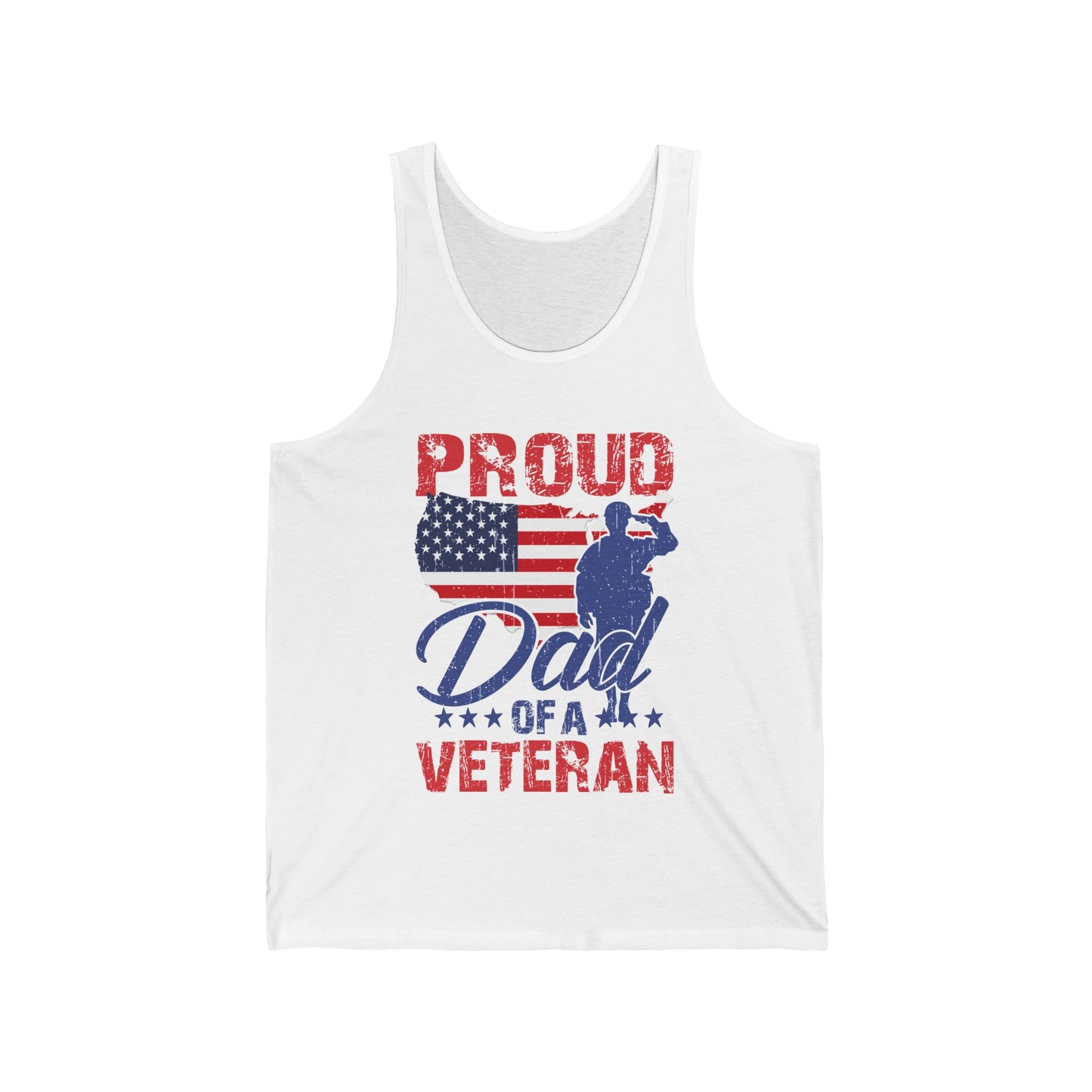 Proud dad of a Veteran / Unisex Jersey Tank