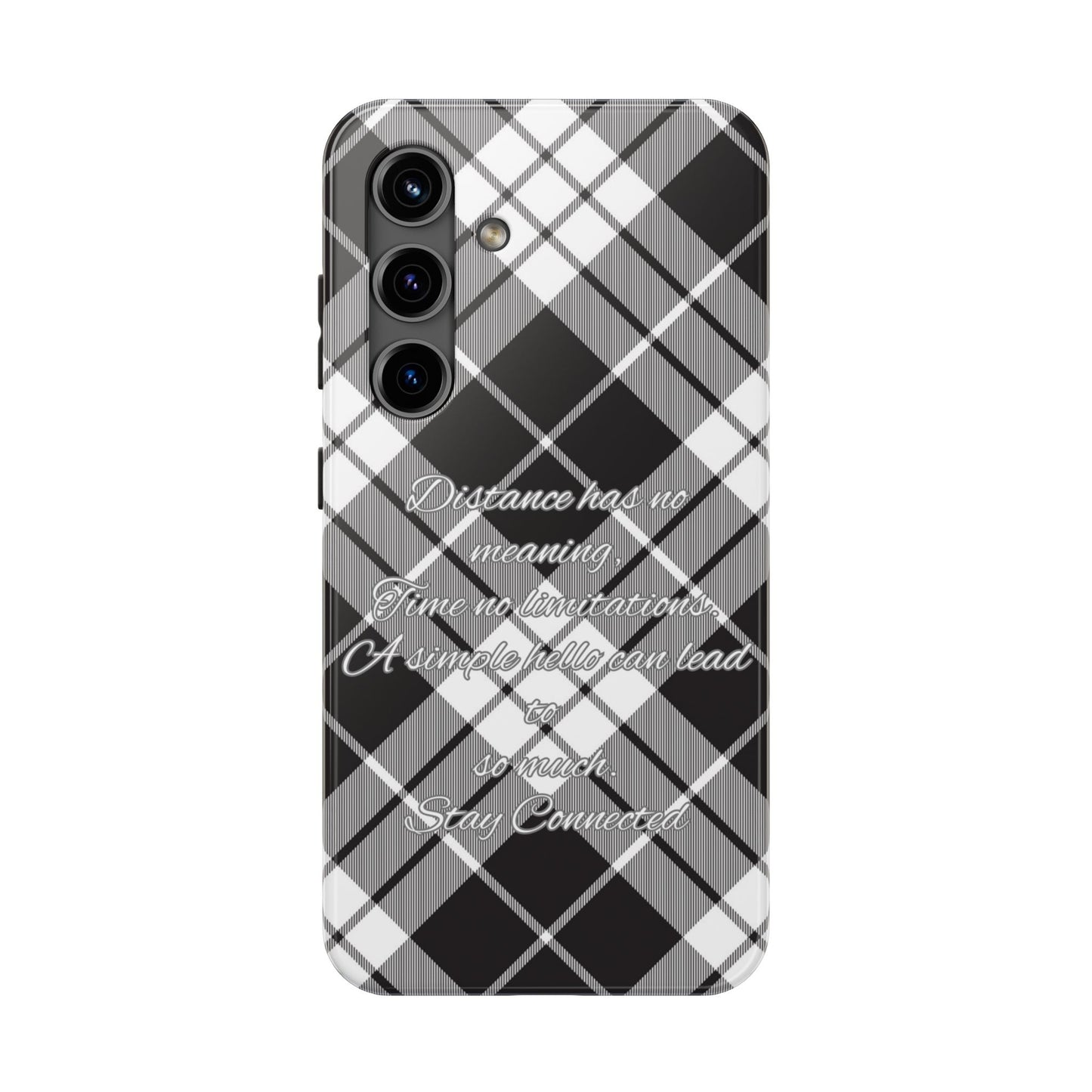 Black checkered plaid / Tough Phone Cases