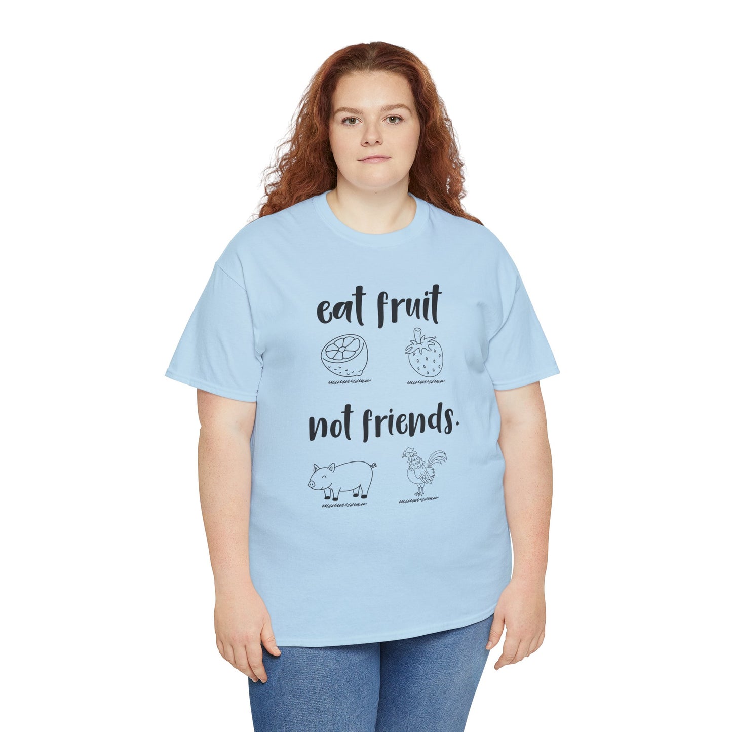 Vegan / Eat fruit not friends Unisex Heavy Cotton Tee