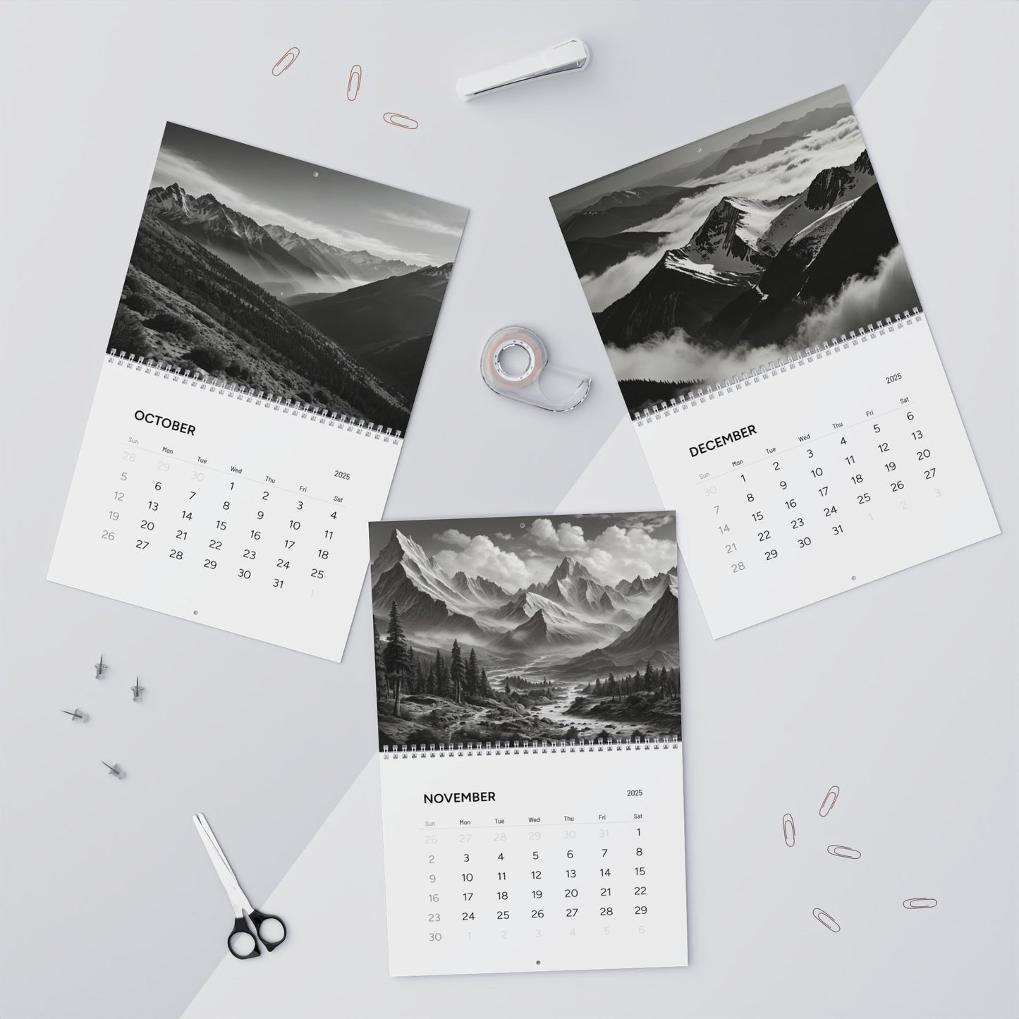 (AI PAINTINGS) Mountains Calendar 2025 / Wall Calendars (2025)