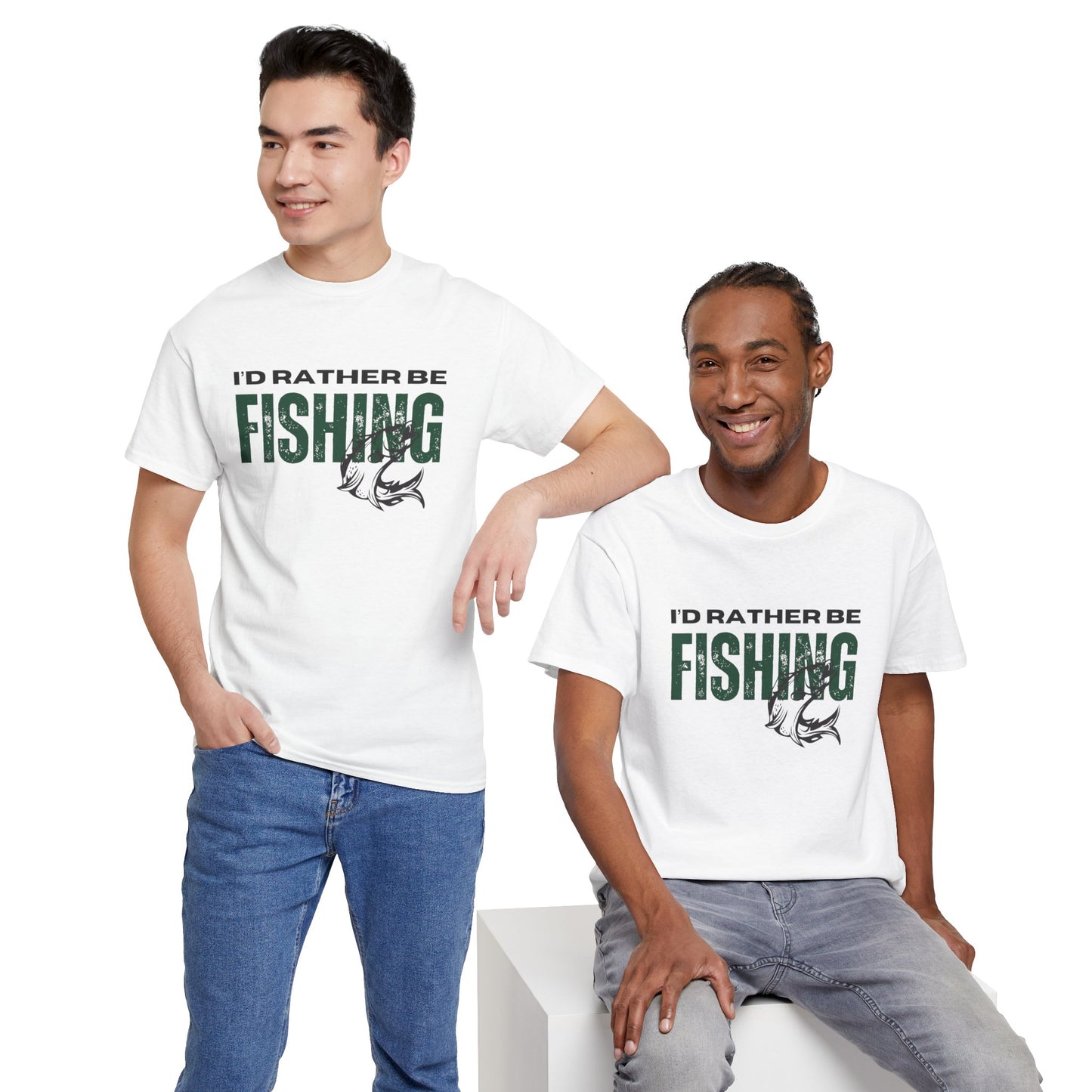 I'd Rather Be Fishing Unisex Heavy Cotton Tee