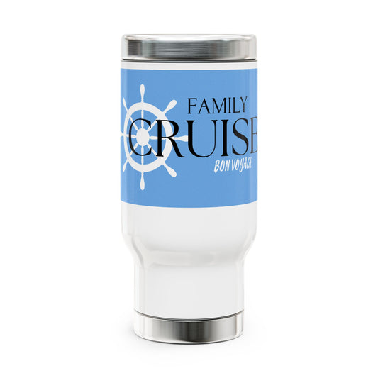 Family Cruise / Stainless Steel Travel Mug with Handle, 14oz