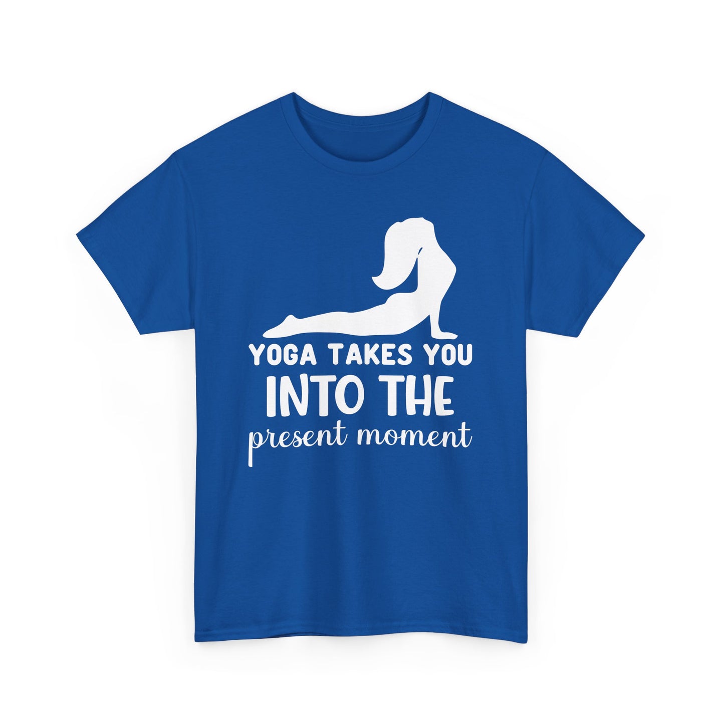 Yoga takes you in to the present moment Unisex Heavy Cotton Tee