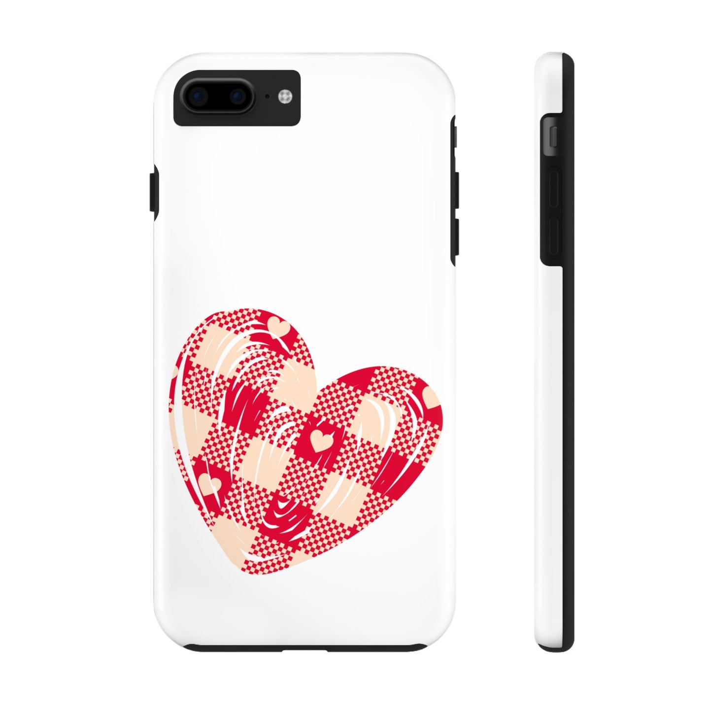 Checkered heart / Tough Phone Cases