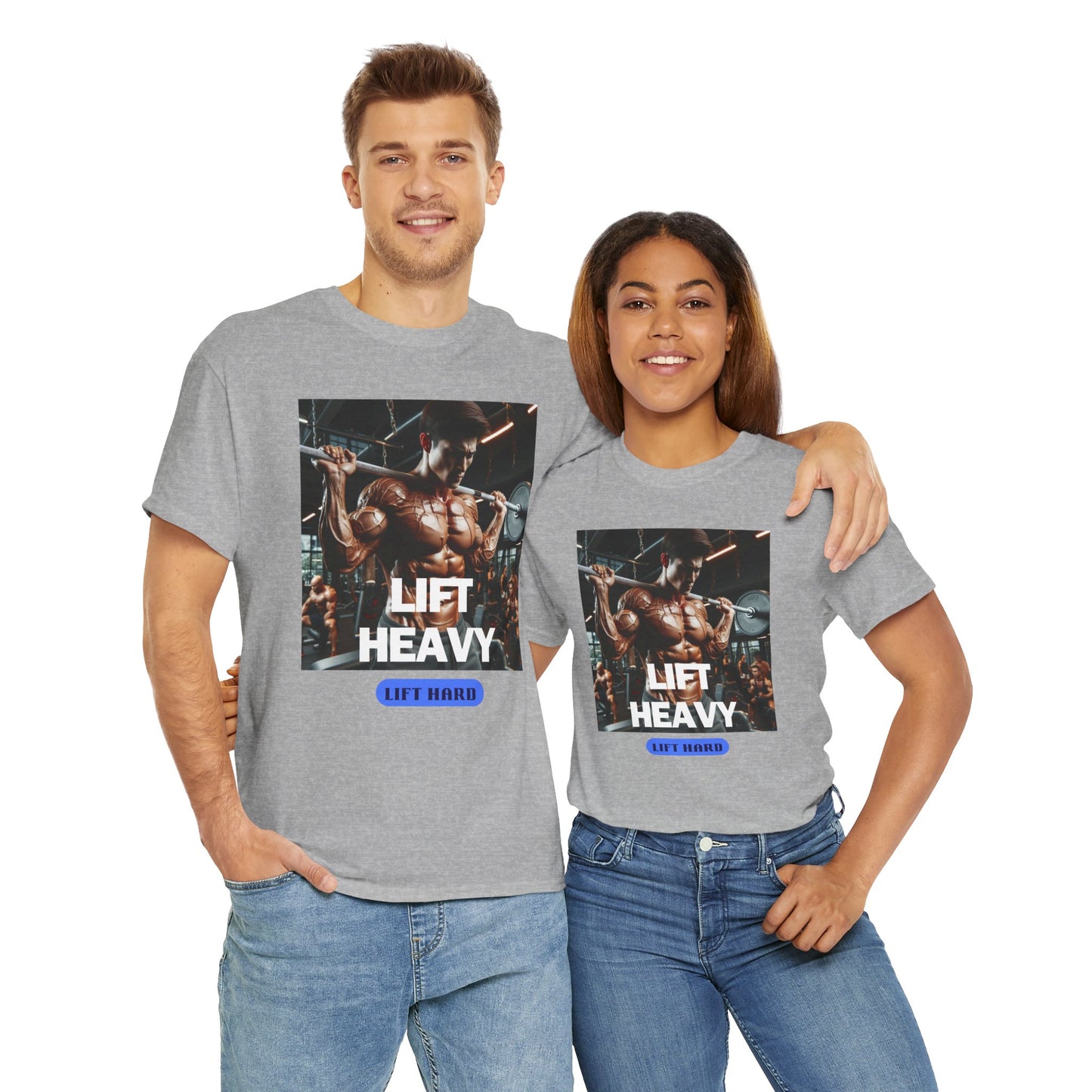 Lift heavy lift hard Unisex Heavy Cotton Tee