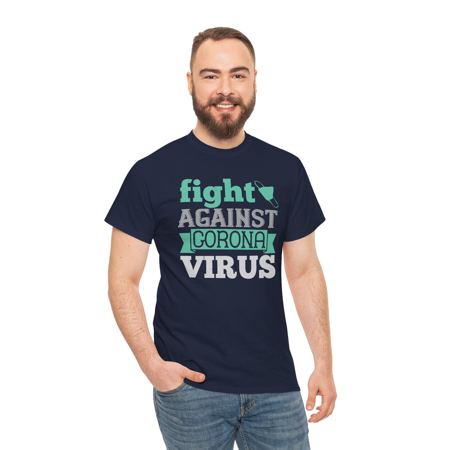 Fight Against Corona Virus Unisex Heavy Cotton Tee