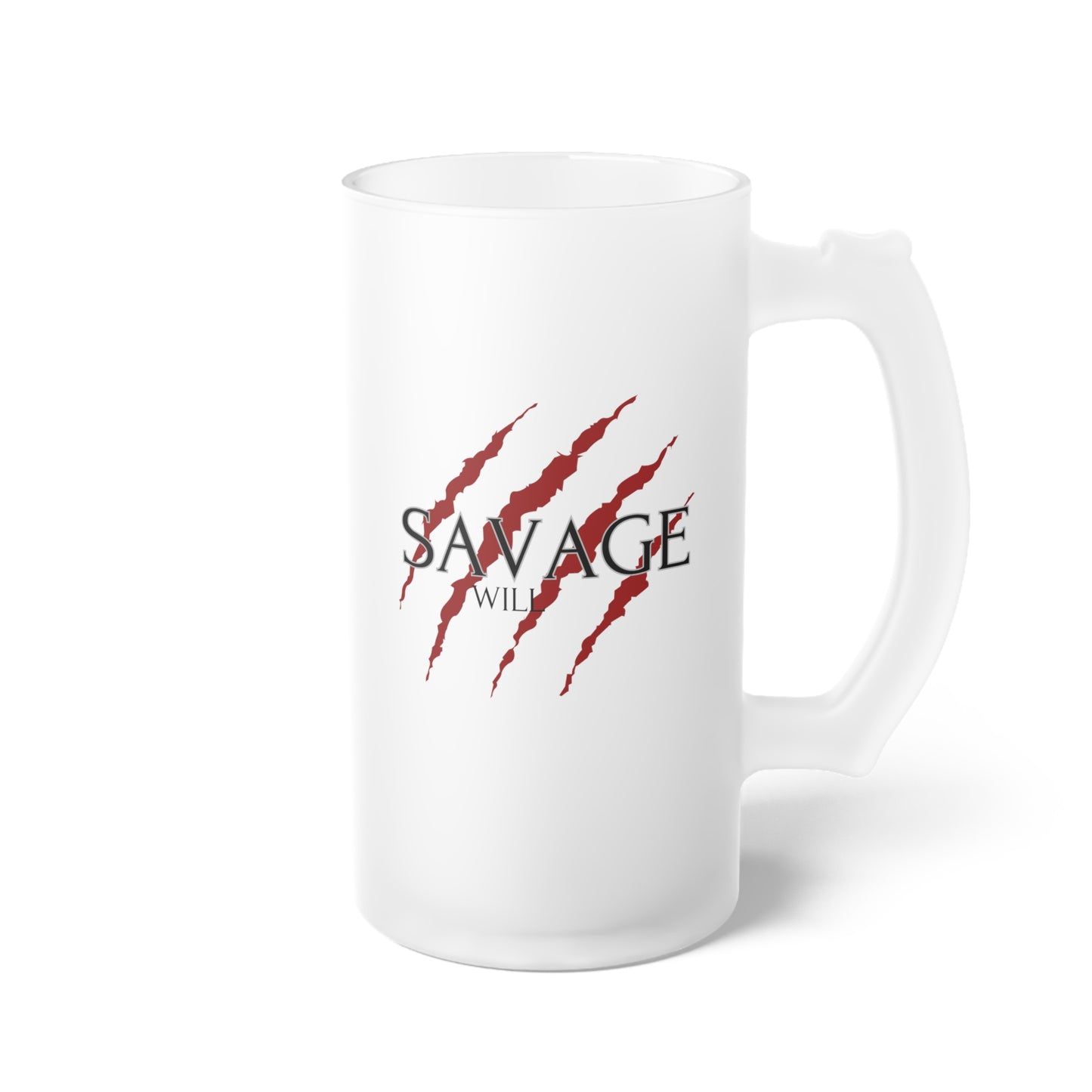 Savage Will / Frosted Glass Beer Mug 16 oz