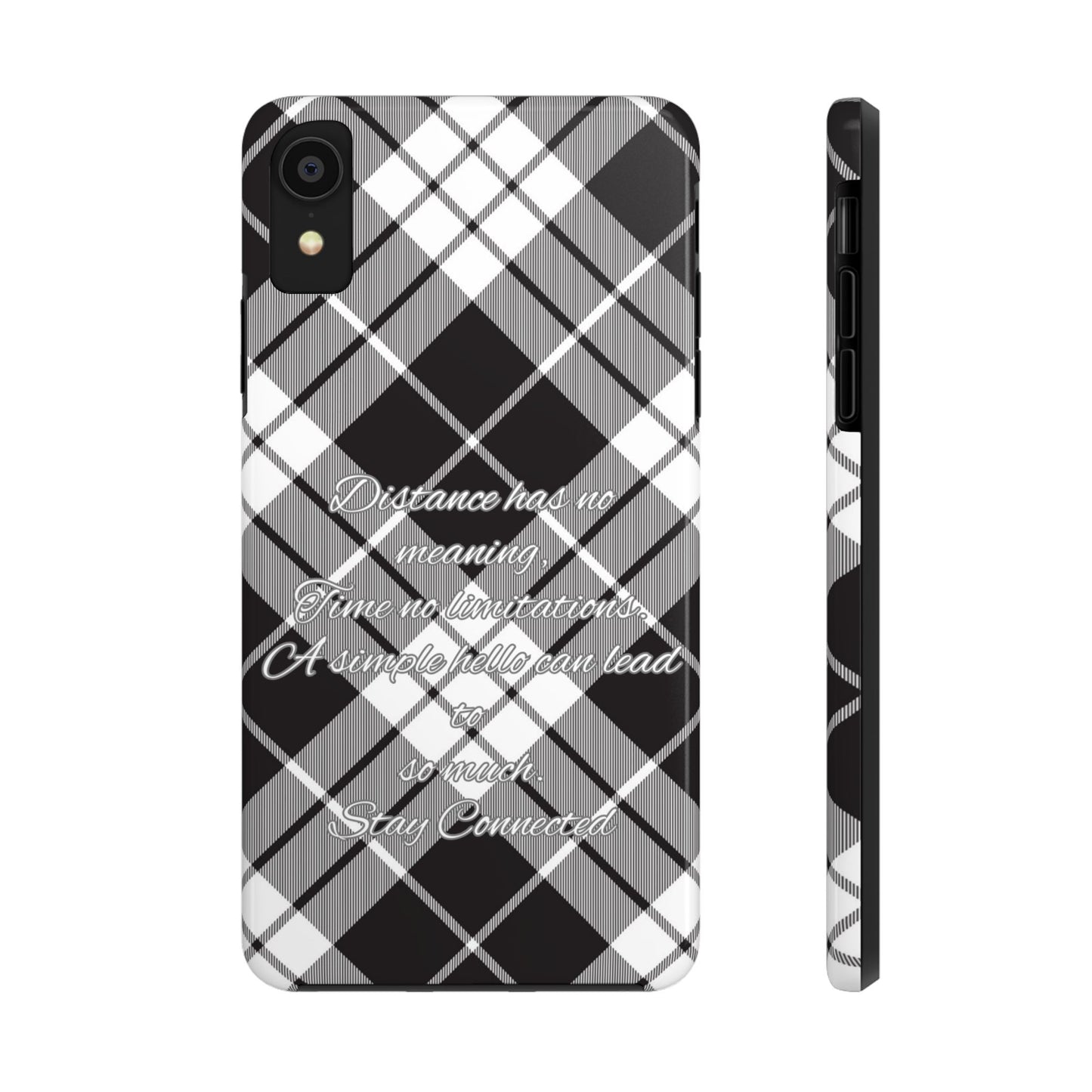 Black checkered plaid / Tough Phone Cases