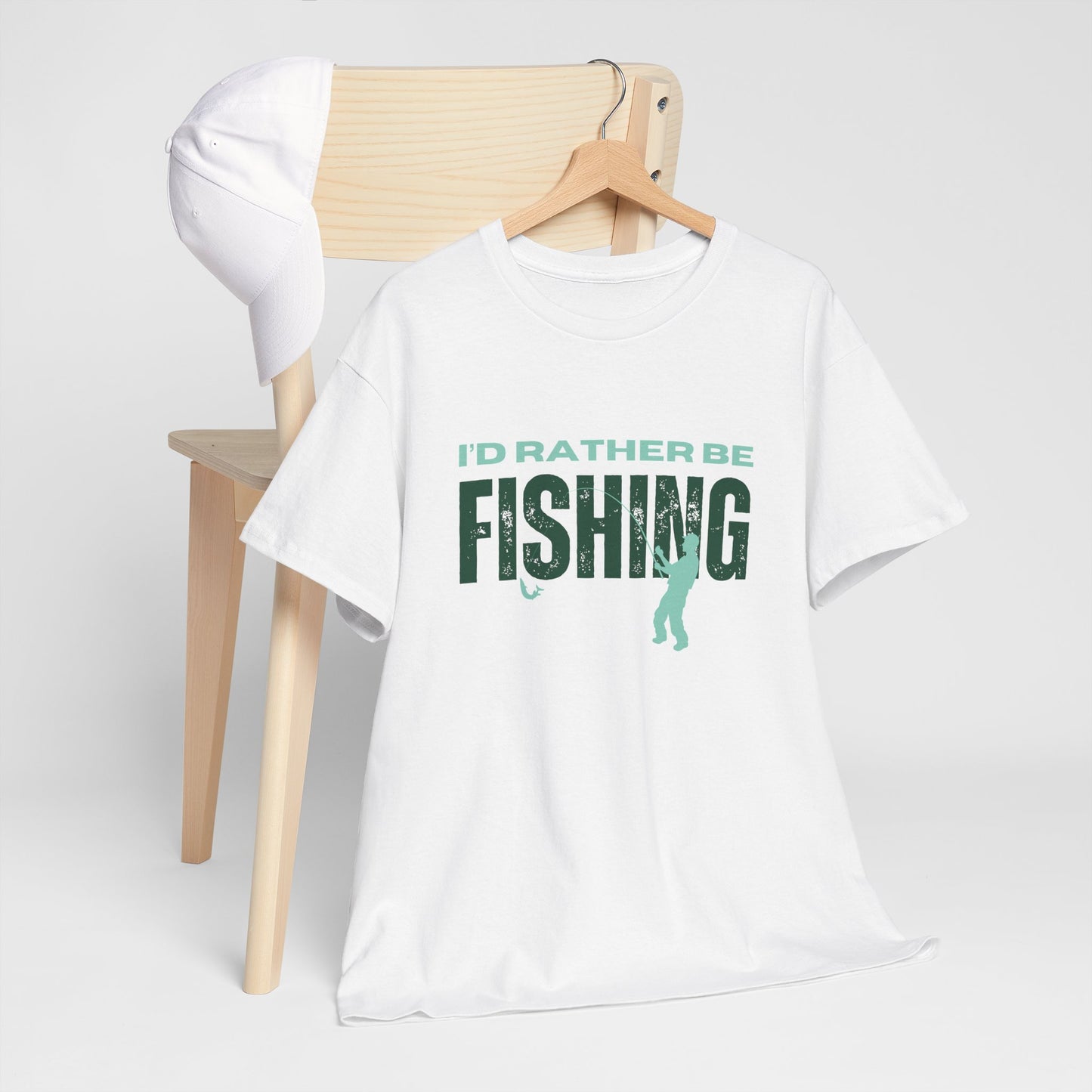 I'd Rather Be Fishing Unisex Heavy Cotton Tee