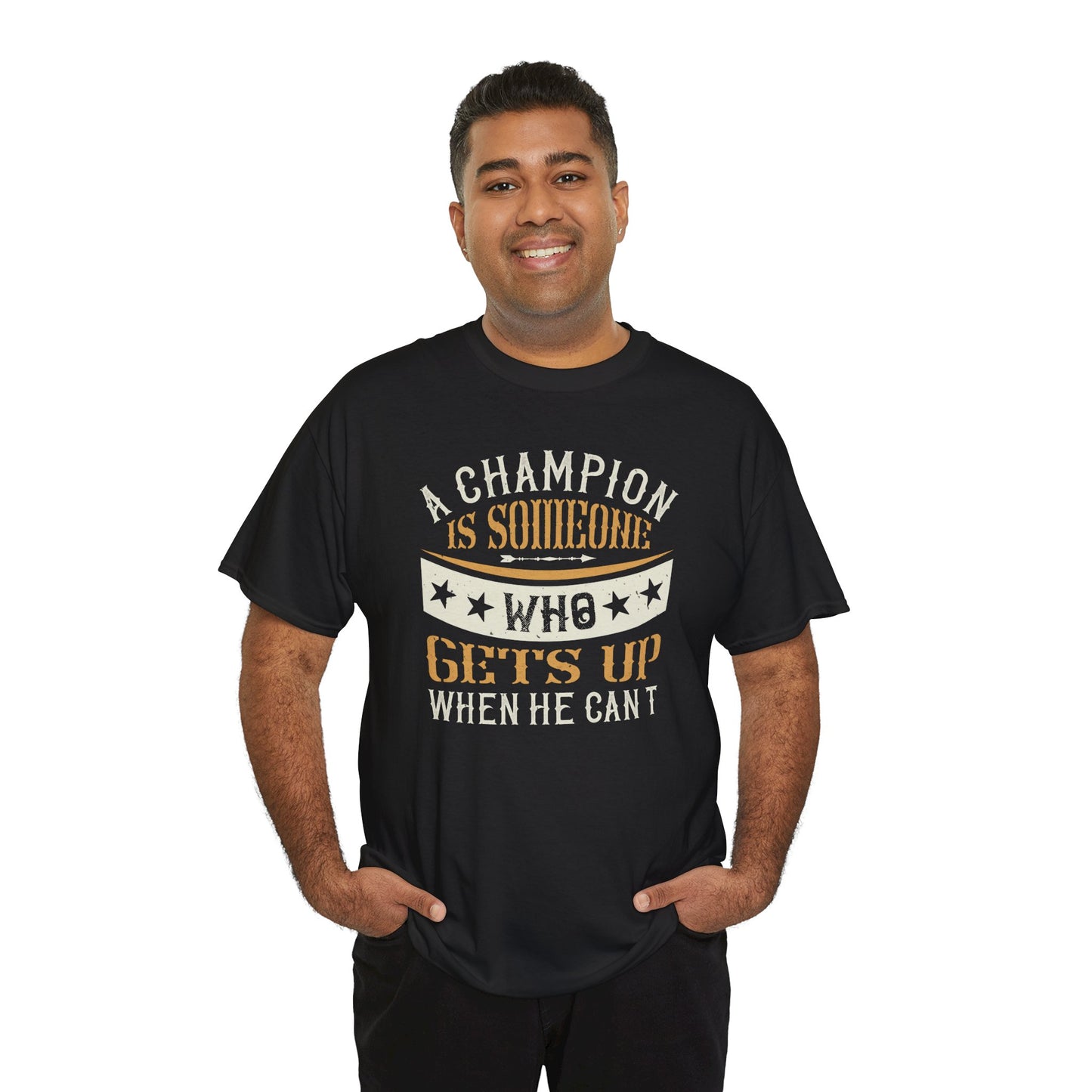 A champion is someone who gets up when he can't Unisex Heavy Cotton Tee