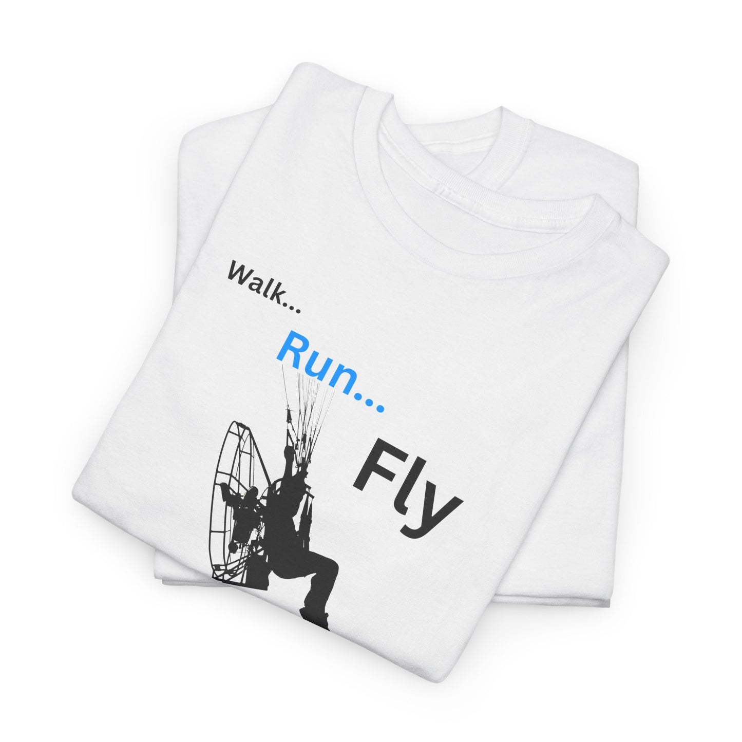 Walk, Run, Fly, Paramotor Unisex Heavy Cotton Tee