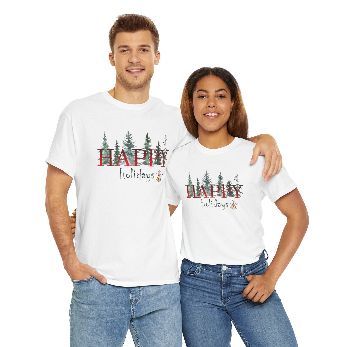 Happy Holidays Unisex Heavy Cotton Tee