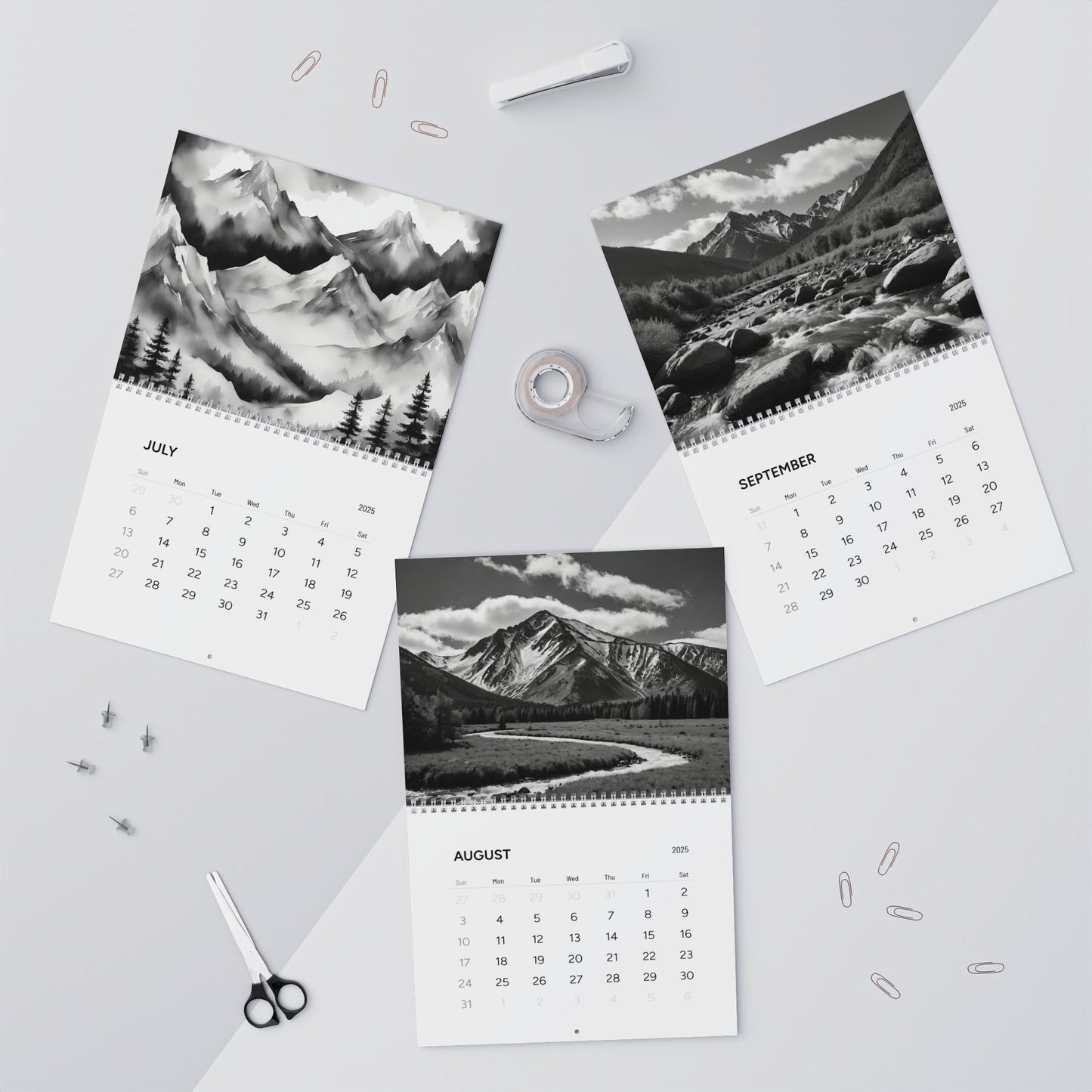 (AI PAINTINGS) Mountains Calendar 2025 / Wall Calendars (2025)