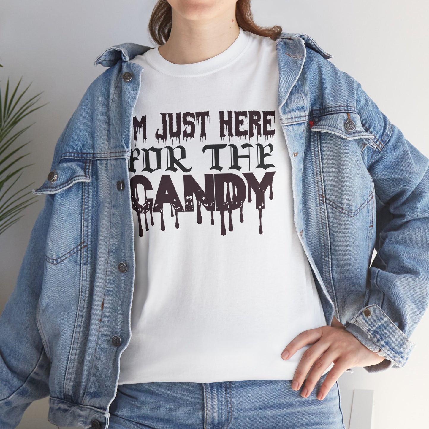 I'm just hear for the candy / Halloween Unisex Heavy Cotton Tee