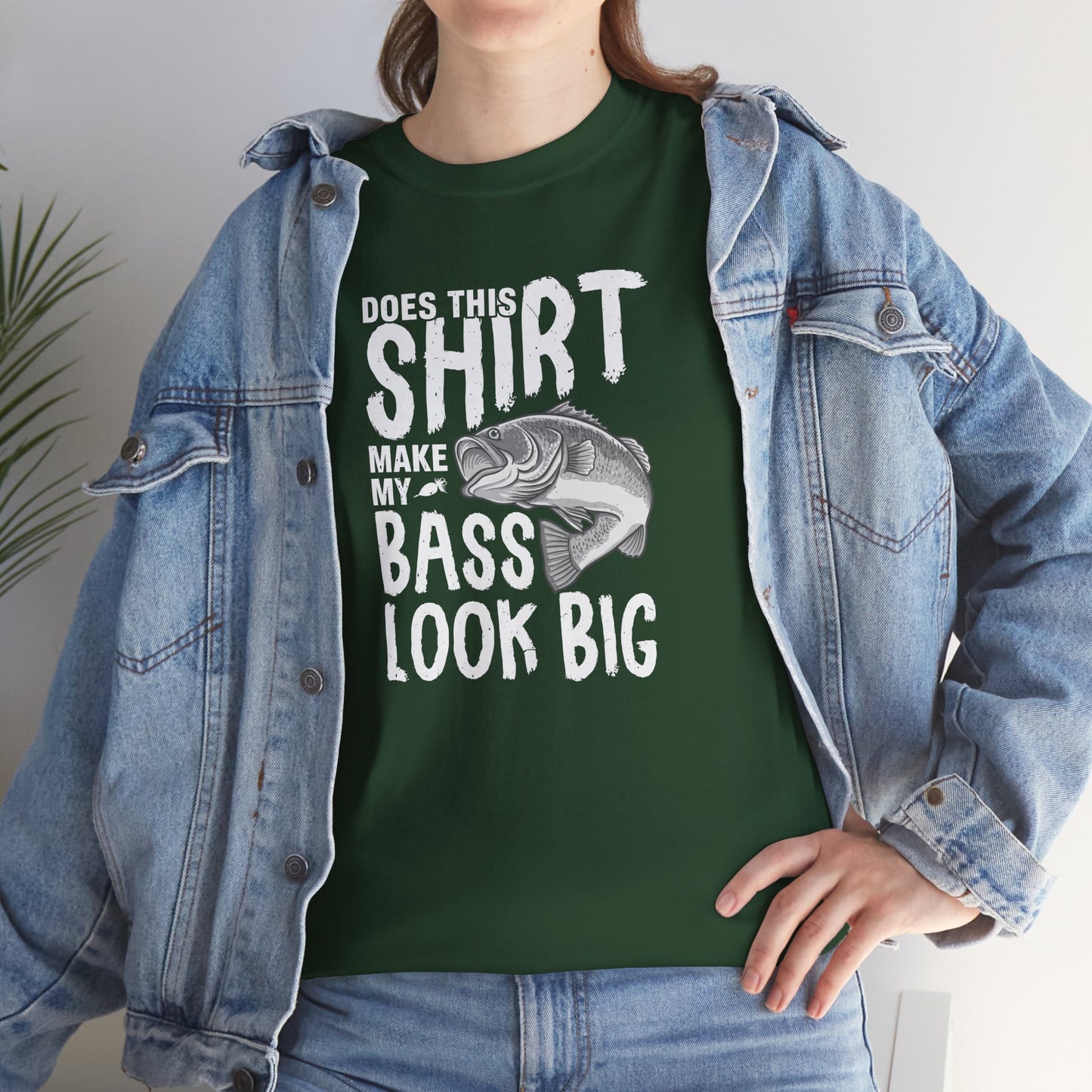 Does this shirt make my bass look big Unisex Heavy Cotton Tee