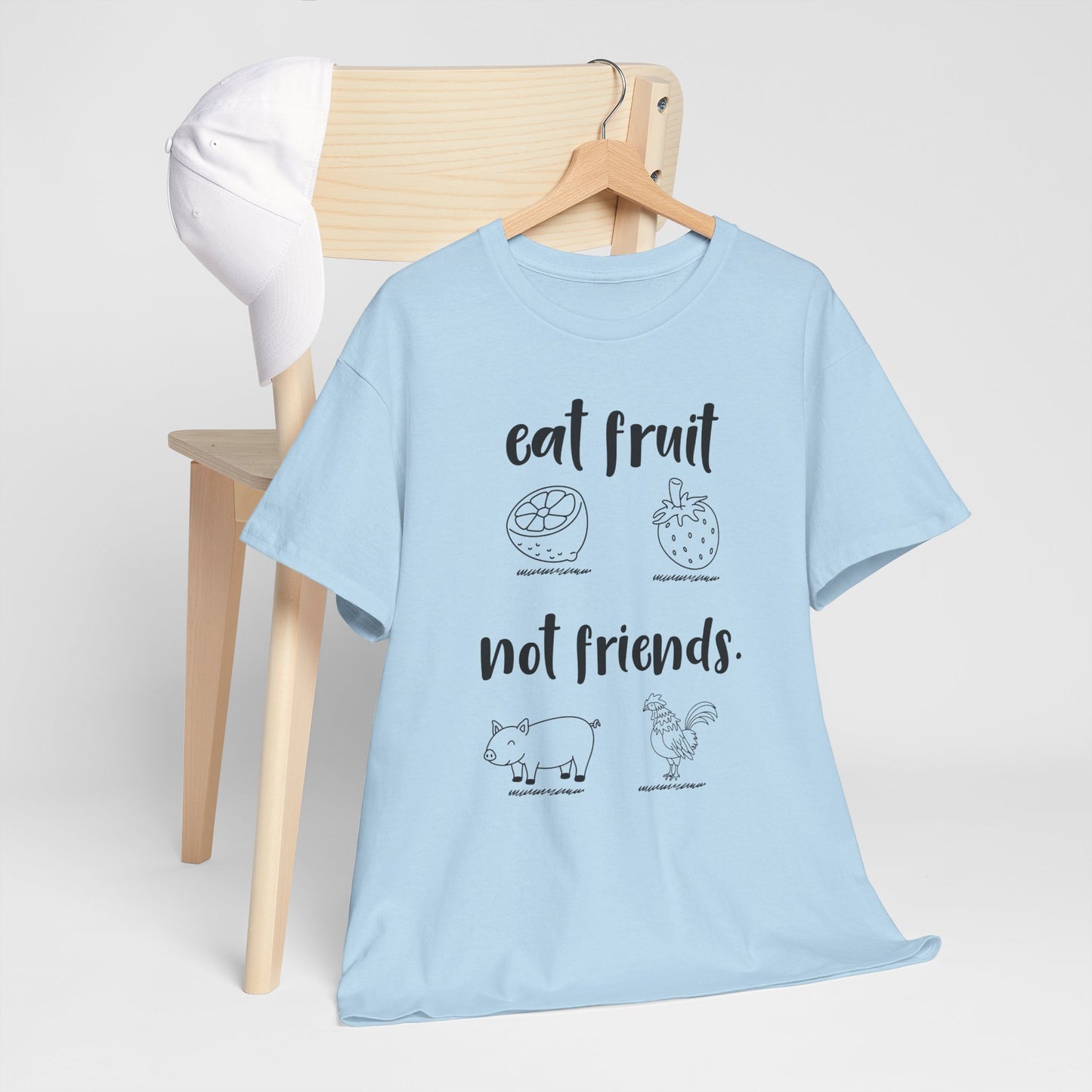 Vegan / Eat fruit not friends Unisex Heavy Cotton Tee