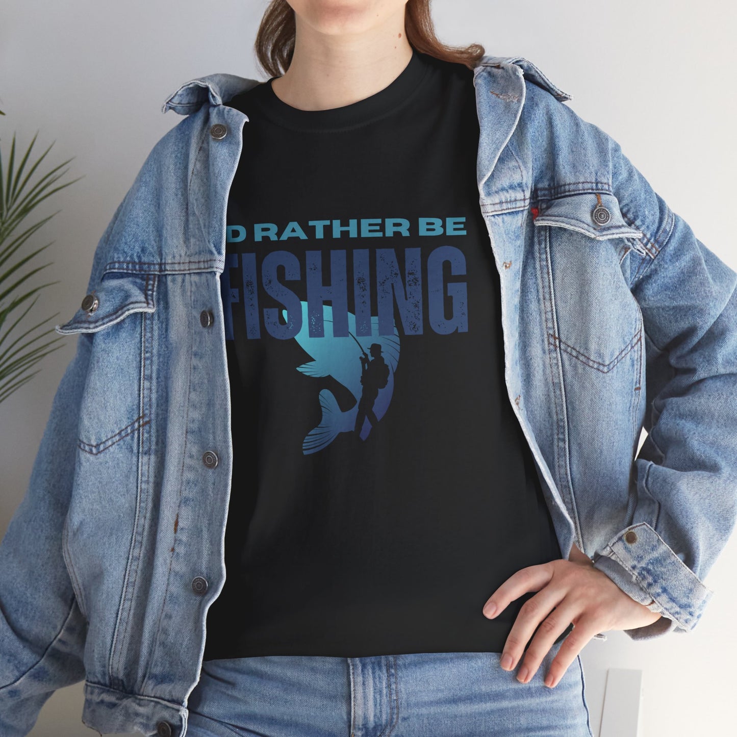 I'd Rather Be Fishing Unisex Heavy Cotton Tee