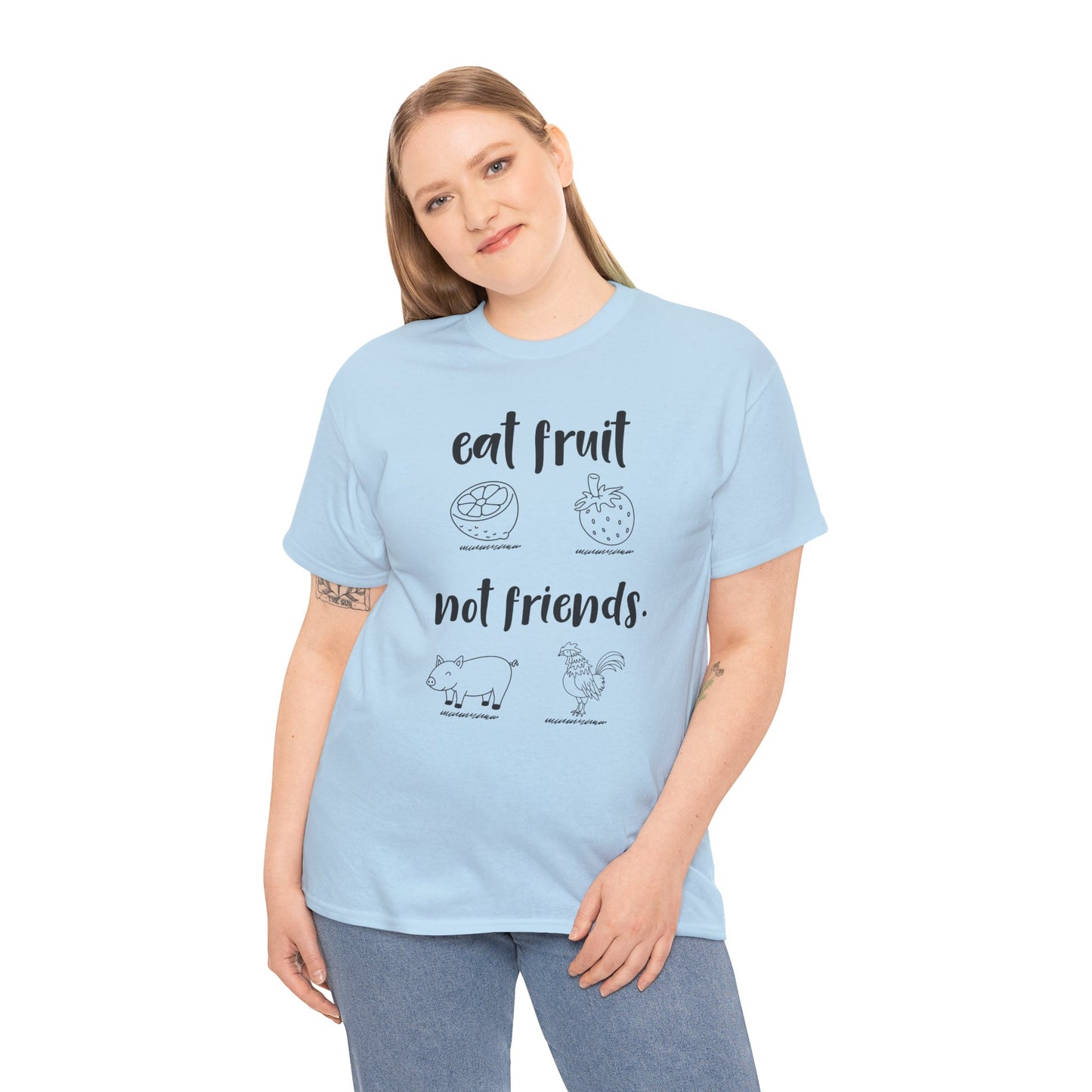 Vegan / Eat fruit not friends Unisex Heavy Cotton Tee