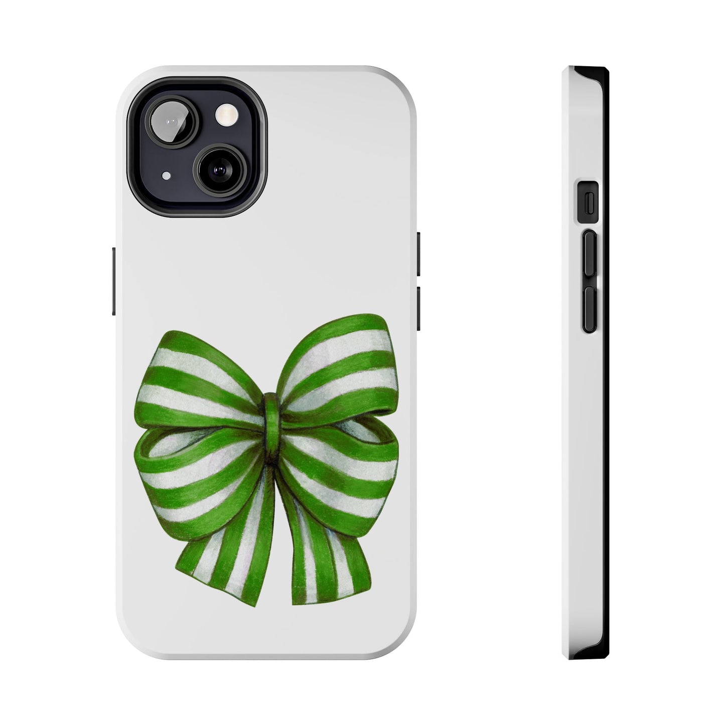 Green striped bow / Tough Phone Cases