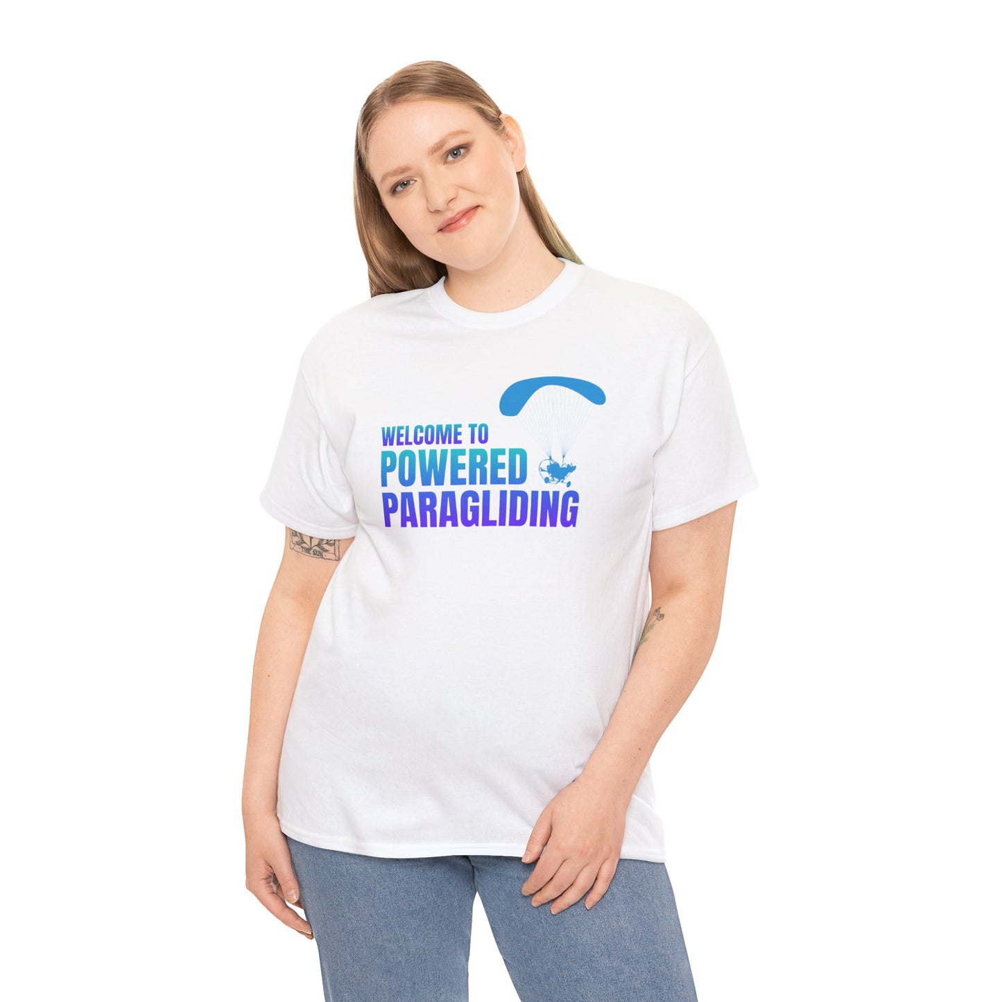 Welcome to Powered Paragliding Unisex Heavy Cotton Tee