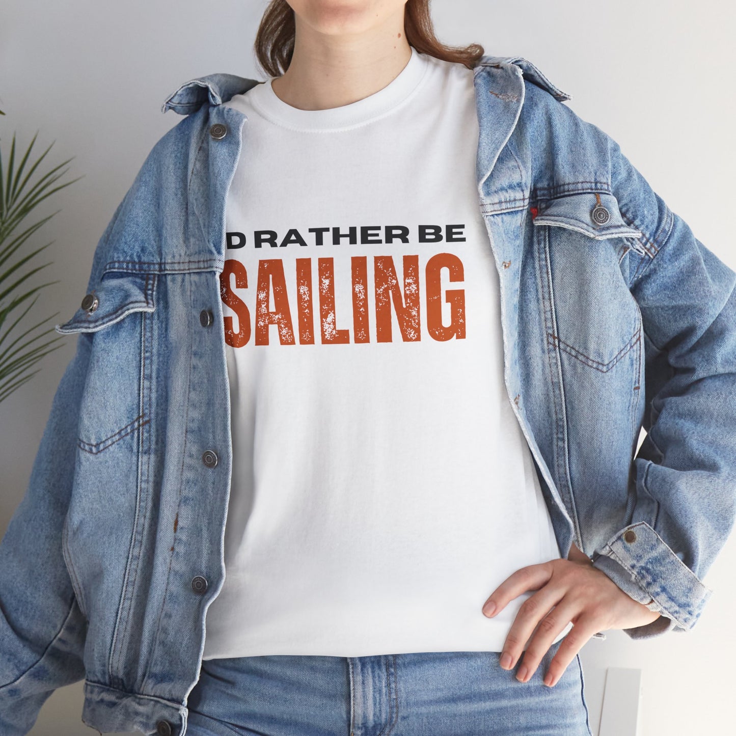 I'd Rather Be Sailing Unisex Heavy Cotton Tee