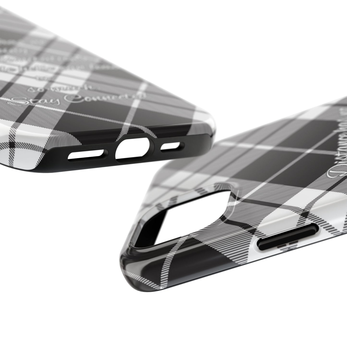 Black checkered plaid / Tough Phone Cases