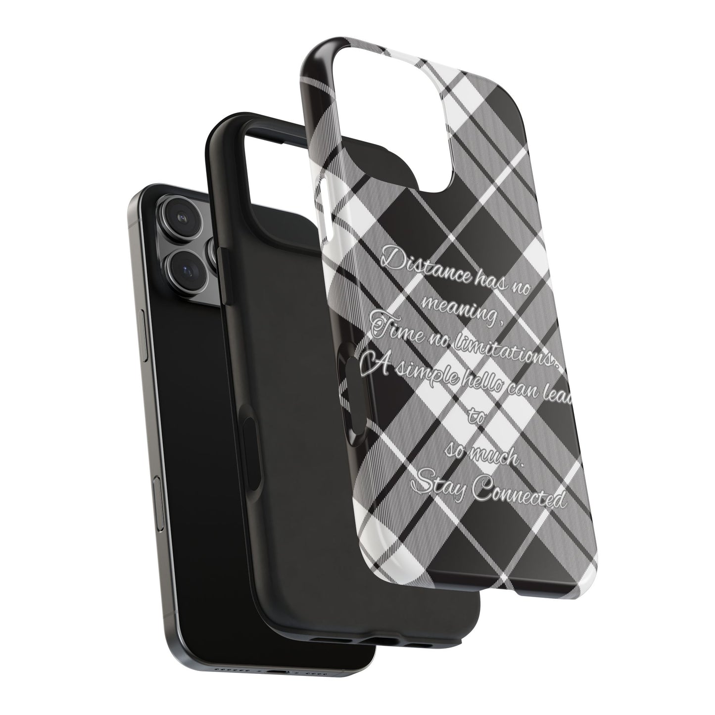 Black checkered plaid / Tough Phone Cases