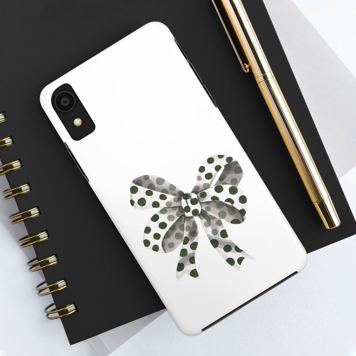 Polka dot bow / Tough Phone Cases