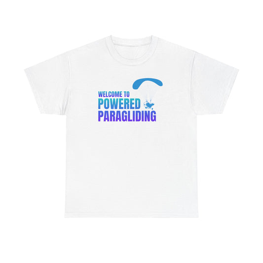 Welcome to Powered Paragliding Unisex Heavy Cotton Tee