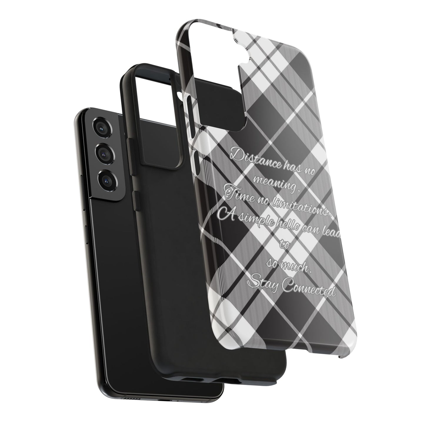 Black checkered plaid / Tough Phone Cases