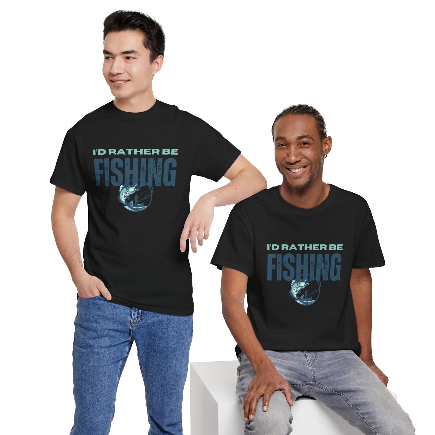 I'd Rather Be Fishing Unisex Heavy Cotton Tee