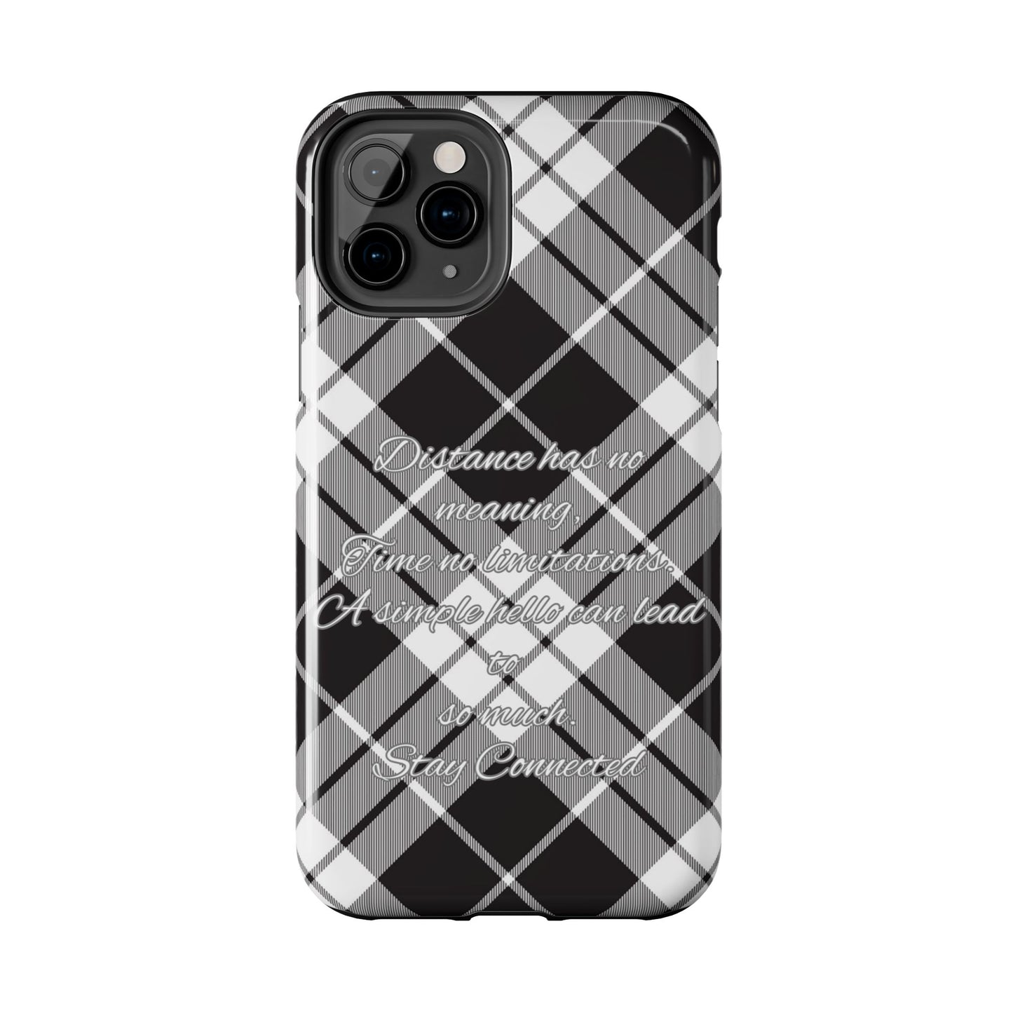 Black checkered plaid / Tough Phone Cases