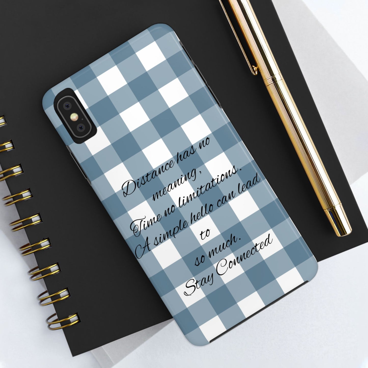 Blue checkered / Tough Phone Cases