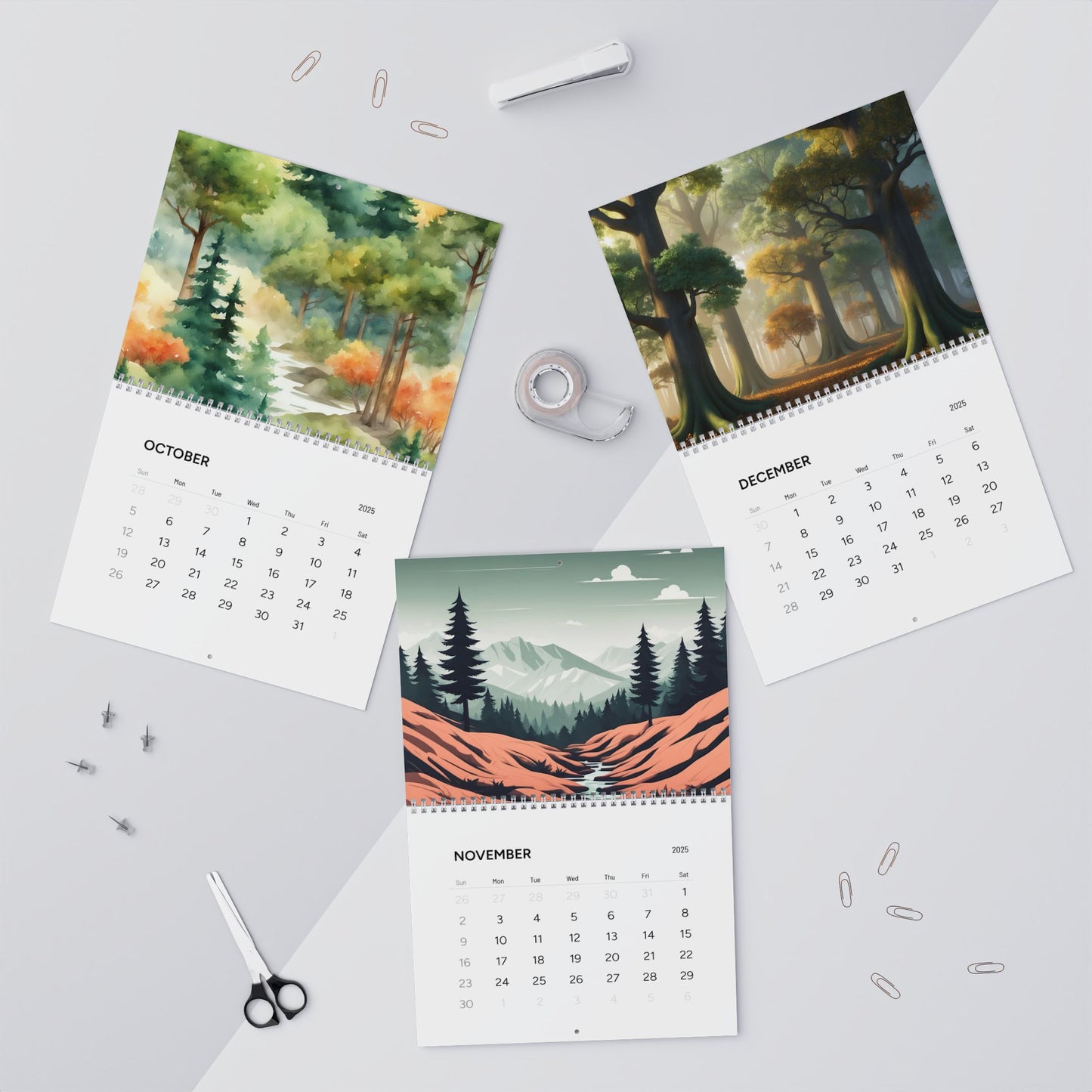 AI Forest Paintings  / Wall Calendars (2025)