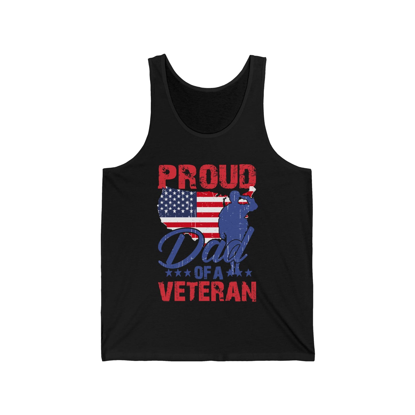 Proud dad of a Veteran / Unisex Jersey Tank