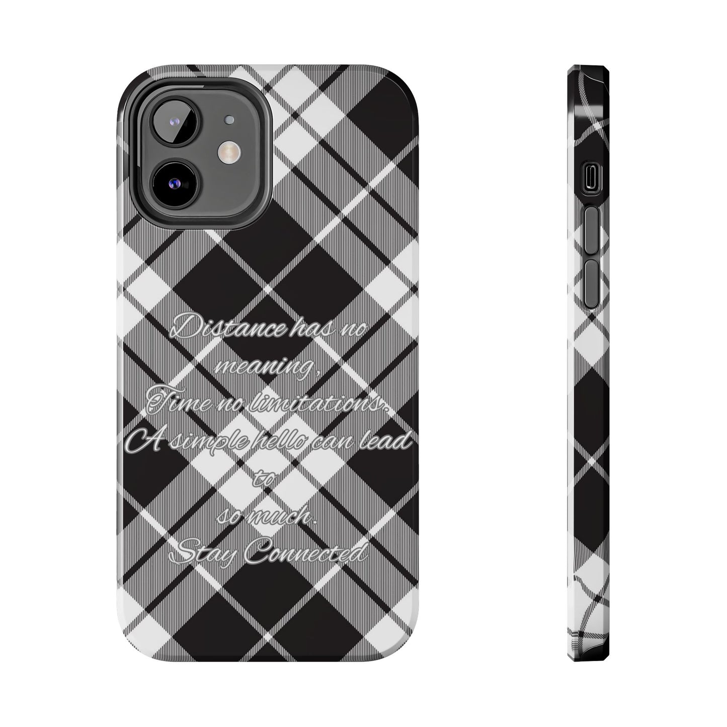 Black checkered plaid / Tough Phone Cases