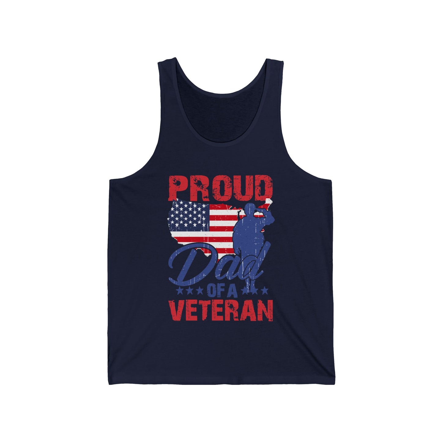 Proud dad of a Veteran / Unisex Jersey Tank