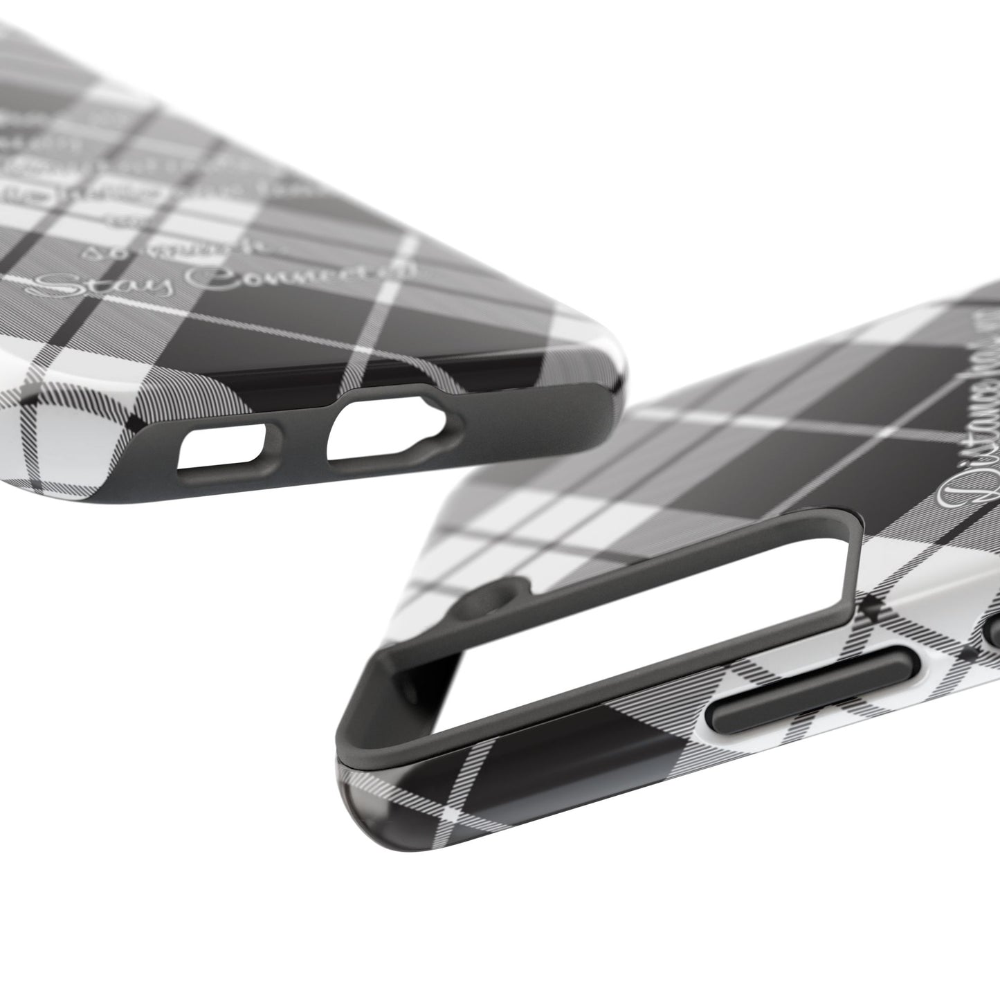 Black checkered plaid / Tough Phone Cases