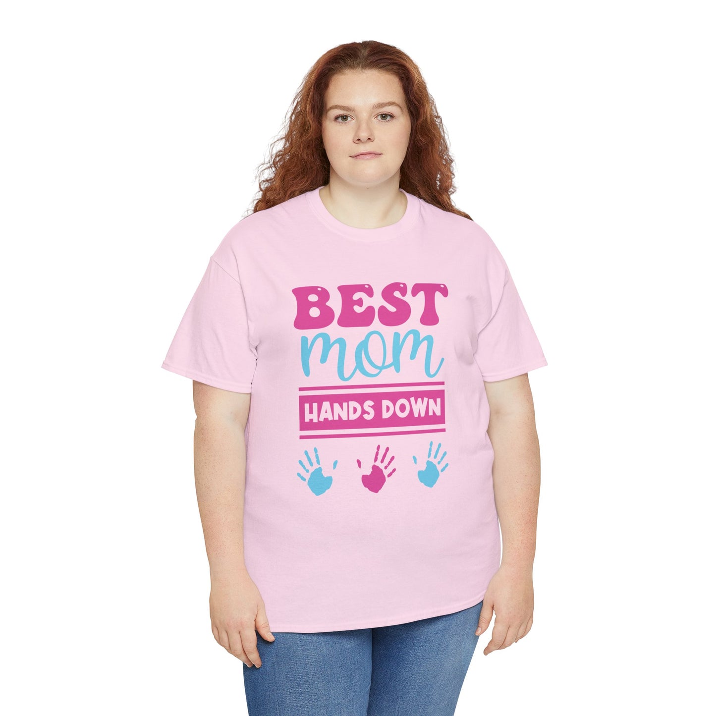 Best Mom Hands Down Unisex Heavy Cotton Tee