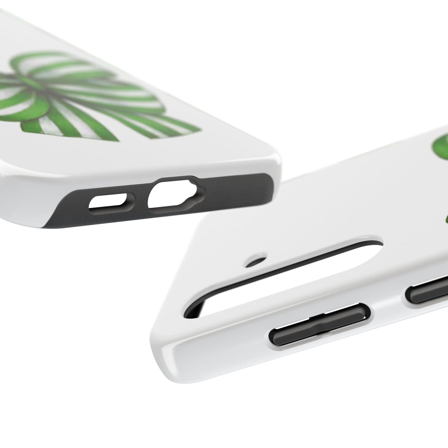 Green striped bow / Tough Phone Cases