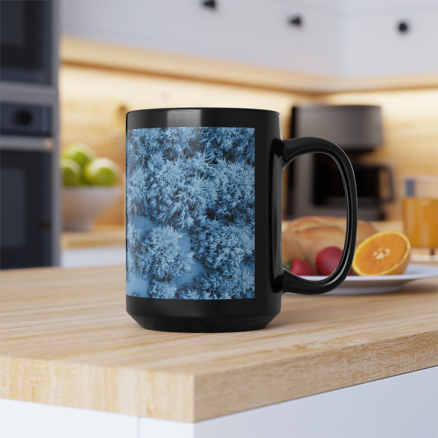 Winter Frost / Black Mug, 15oz